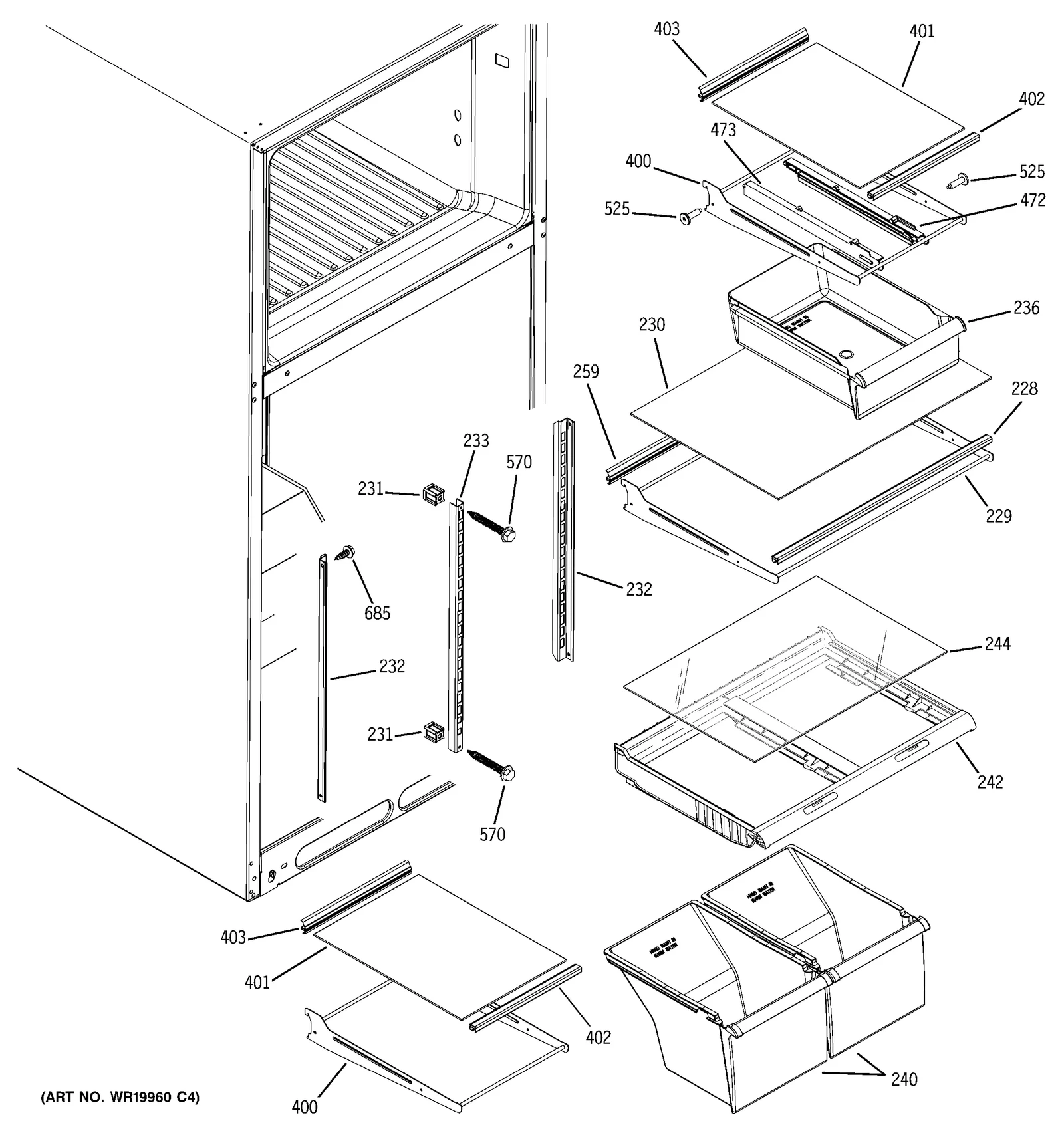 Glass Shelf Cantilever