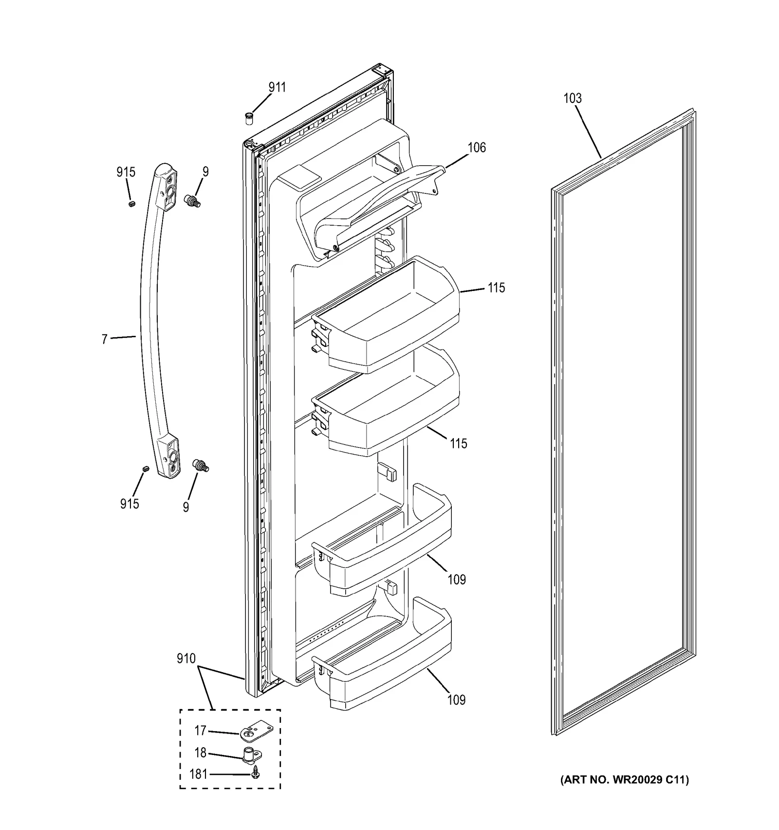 Door Foam Assembly WW 22'