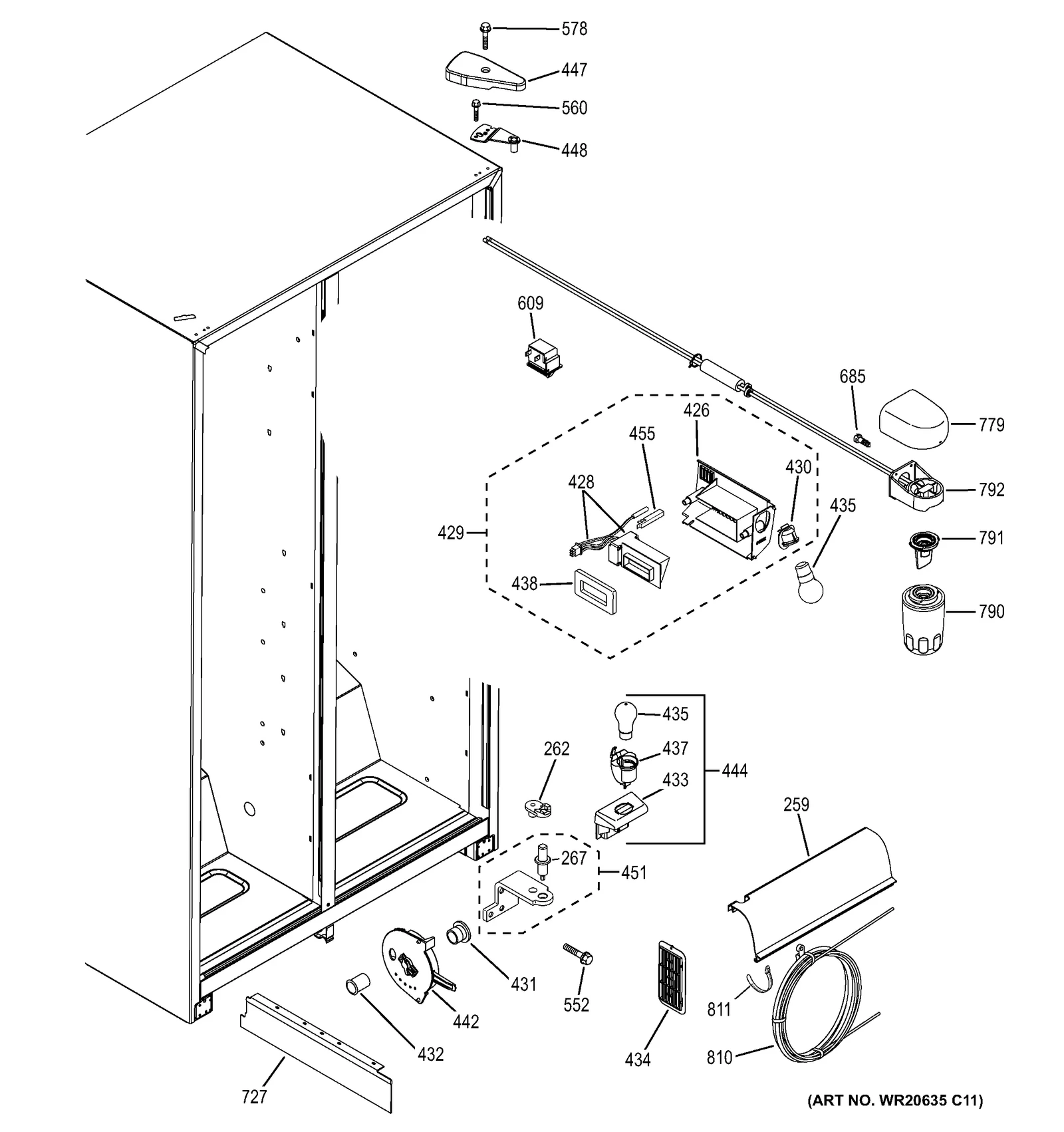 Meat Pan Control Assembly