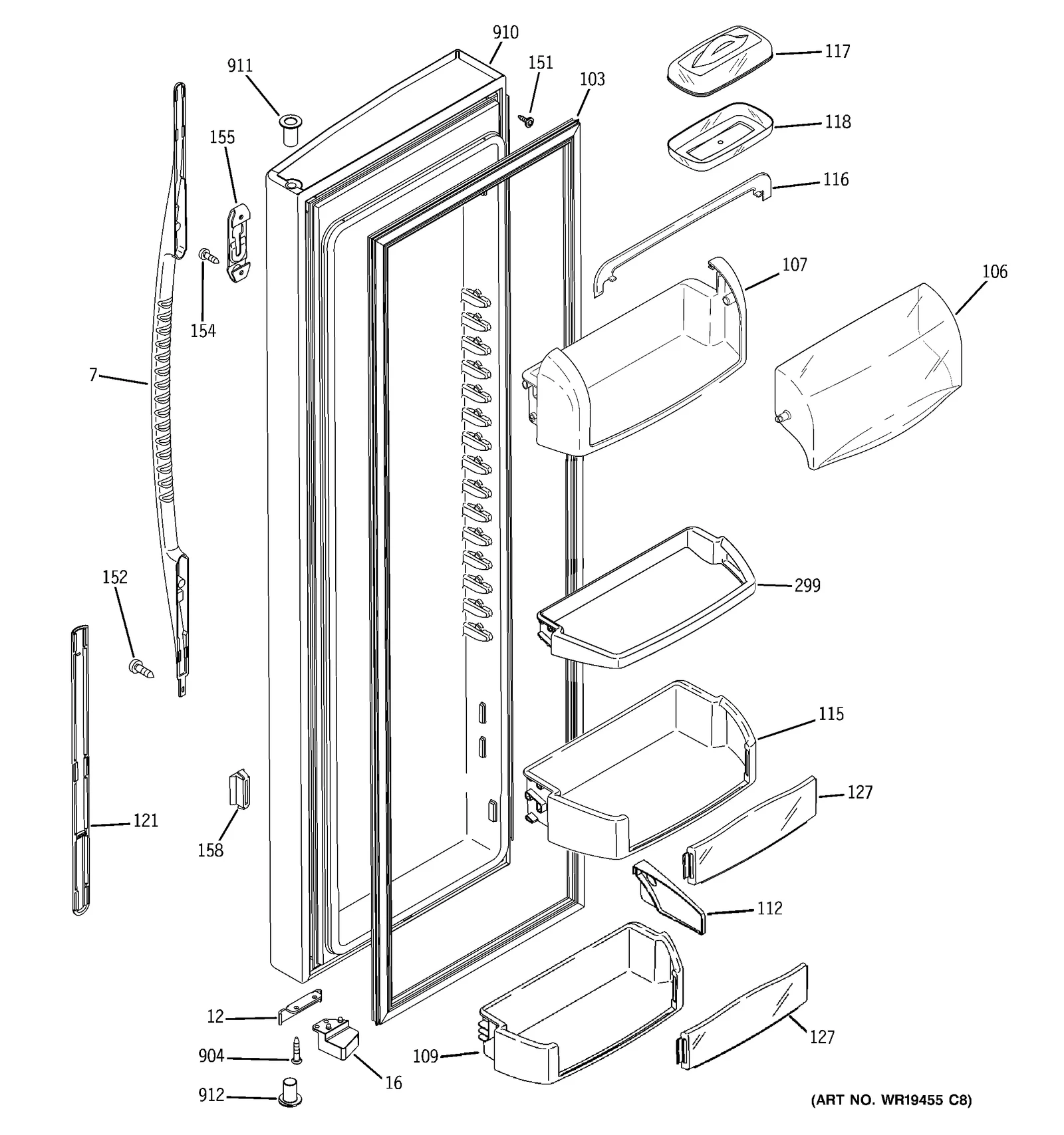 White Door Foam Assembly