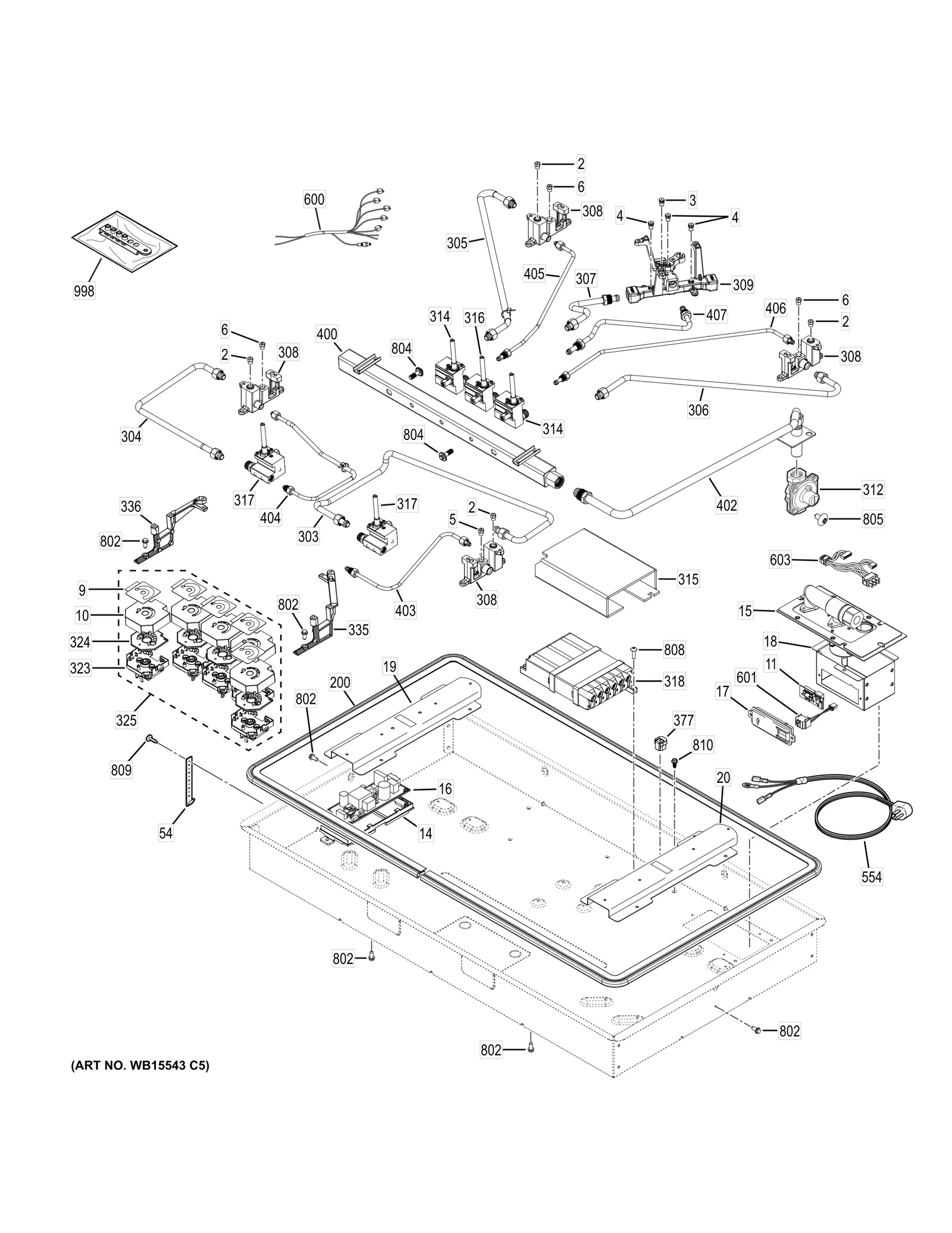 Gas Tube Assembly Center Simmer