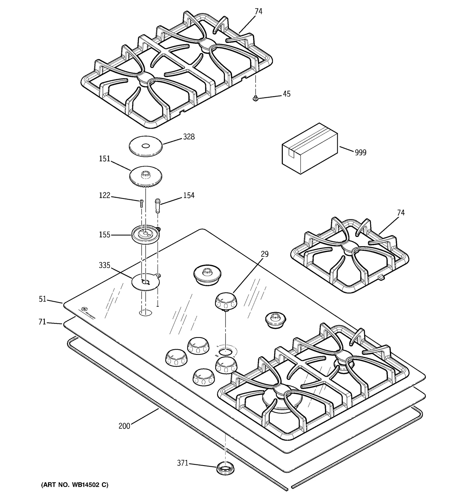 Glass Maintop with Trim Assembly