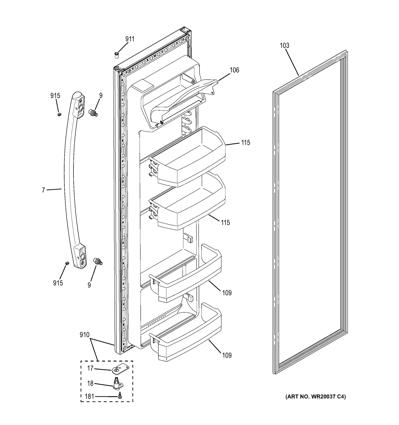 Door Foam Assembly 20' CC