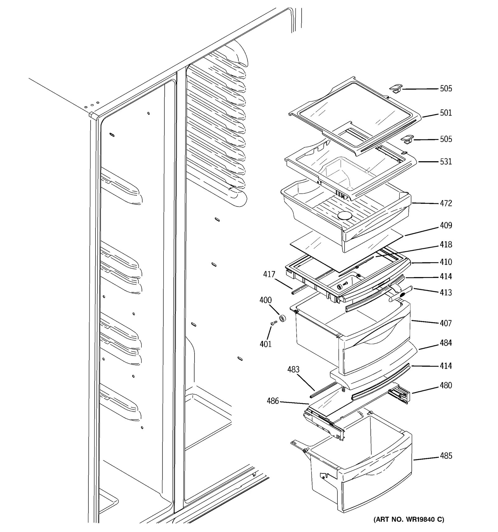 Snack Pan Shelf Assembly