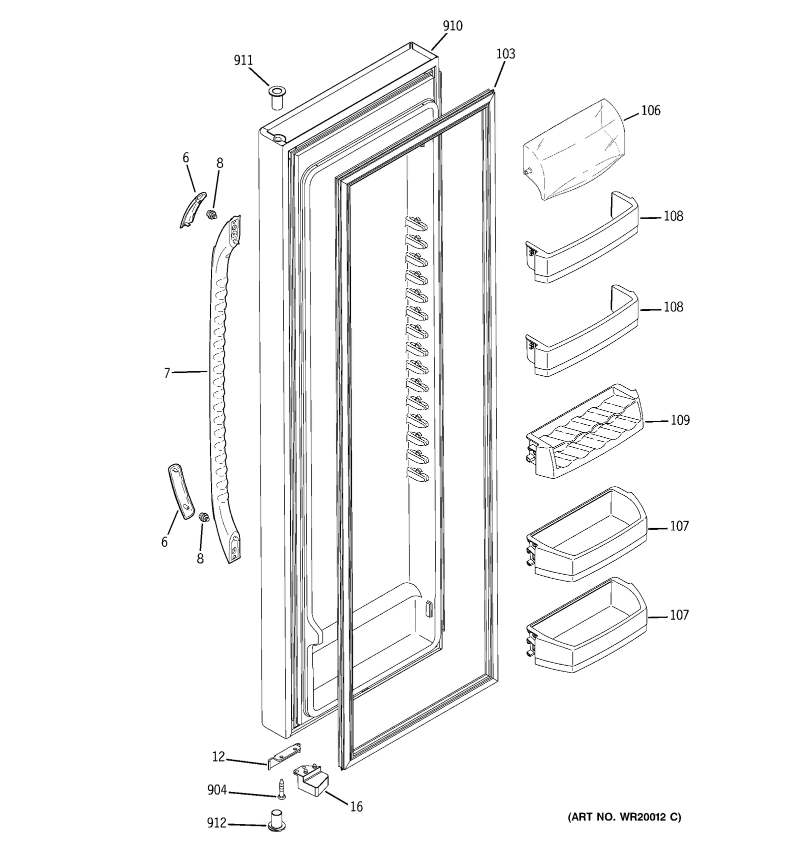 Door Foam Assembly Black