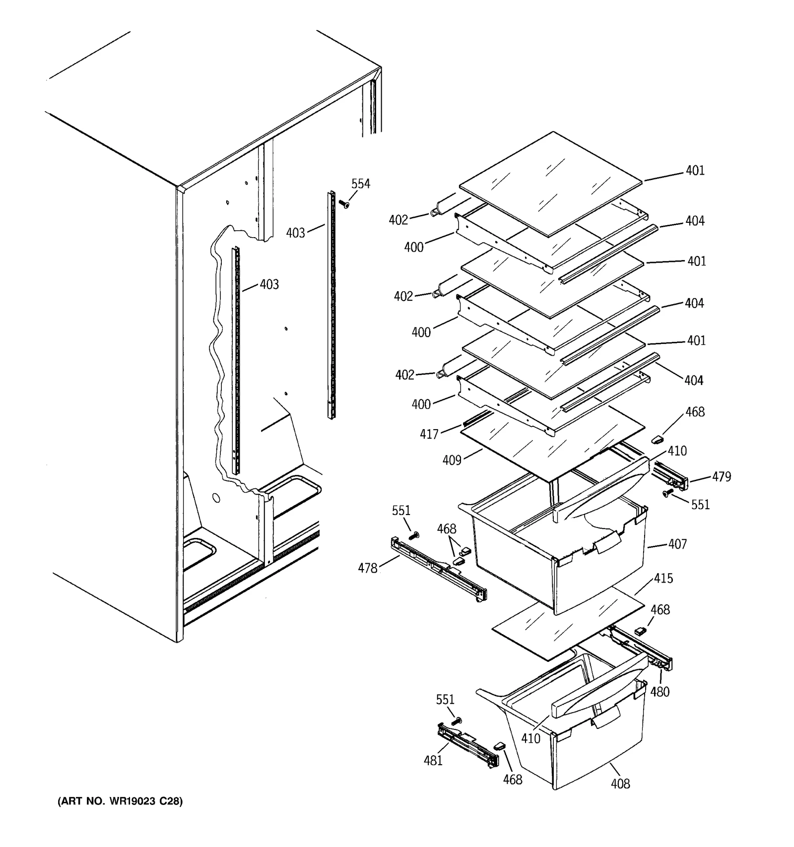 Glass Shelf Cantilever