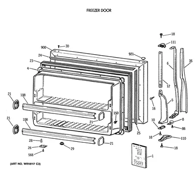 FREEZER DOOR