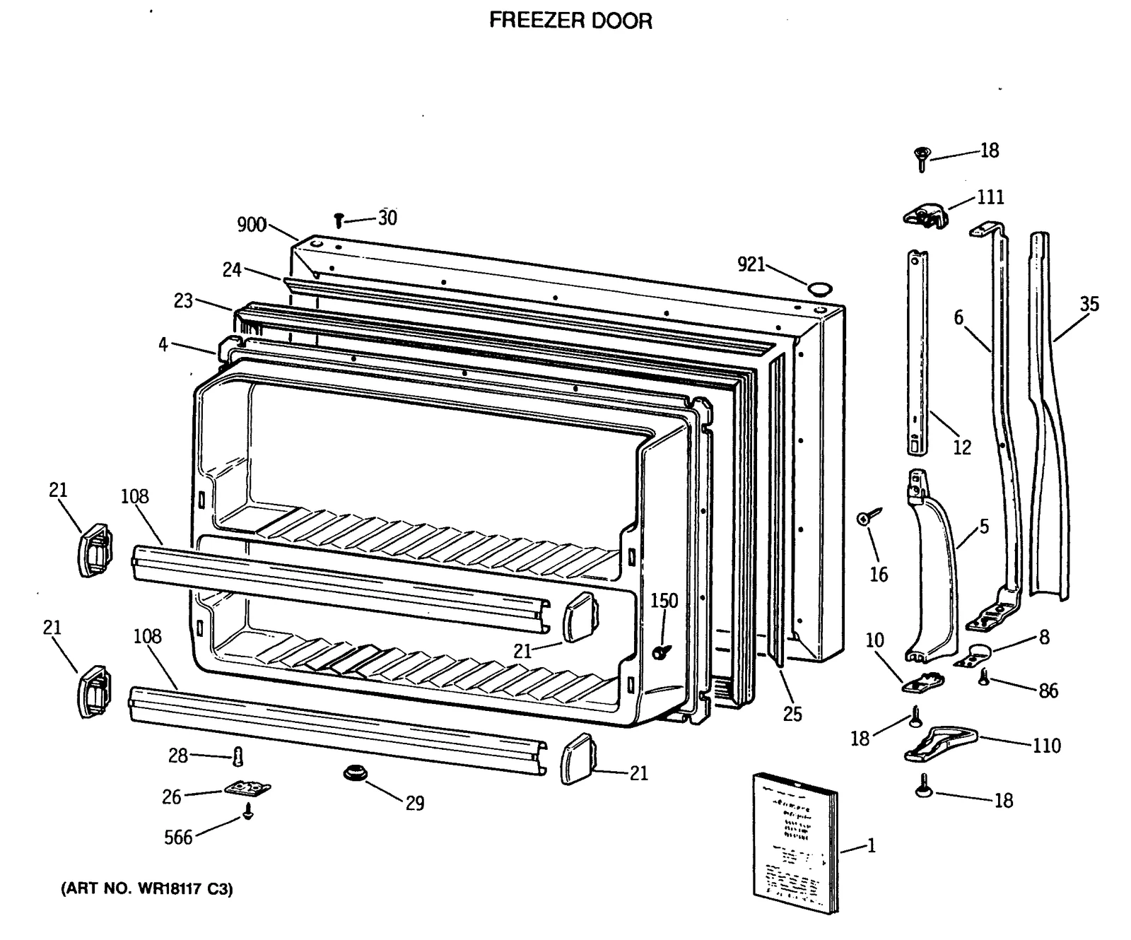 FREEZER DOOR