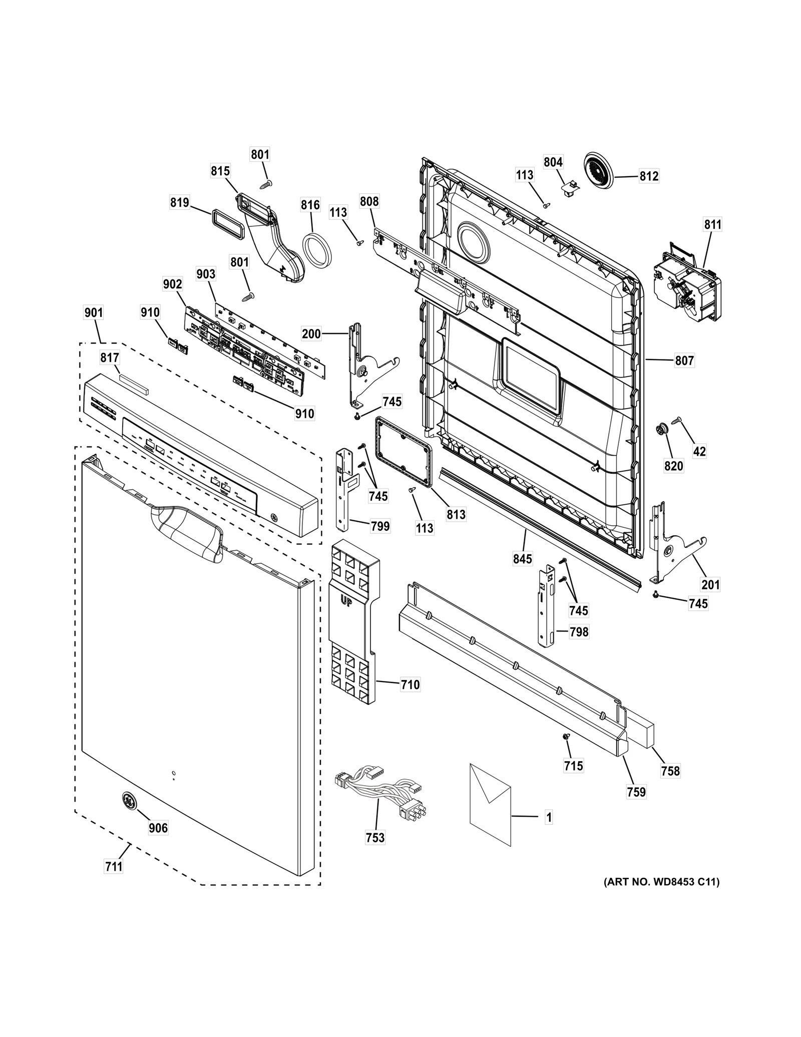 ESCUTCHEON & DOOR ASSEMBLY