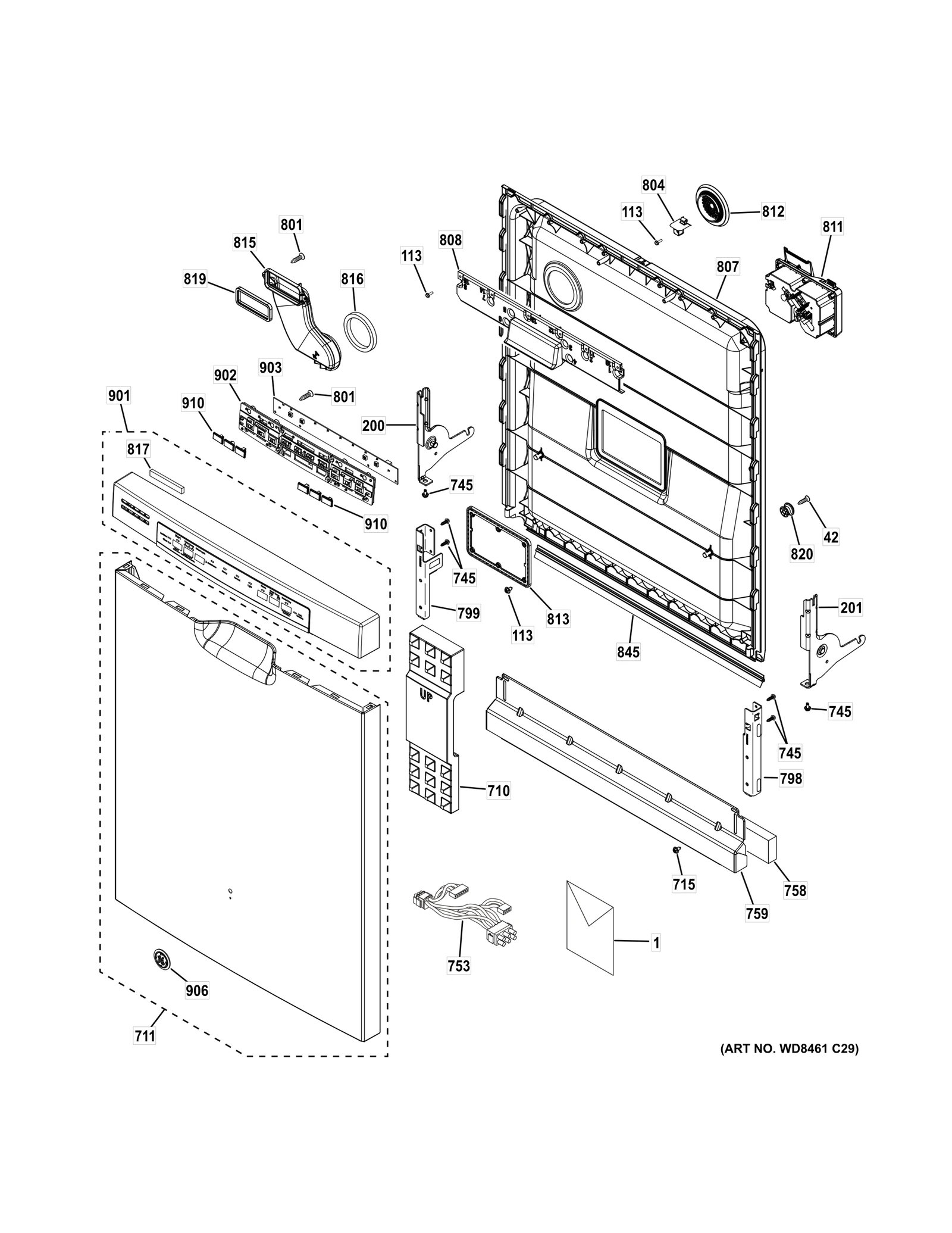 ESCUTCHEON & DOOR ASSEMBLY