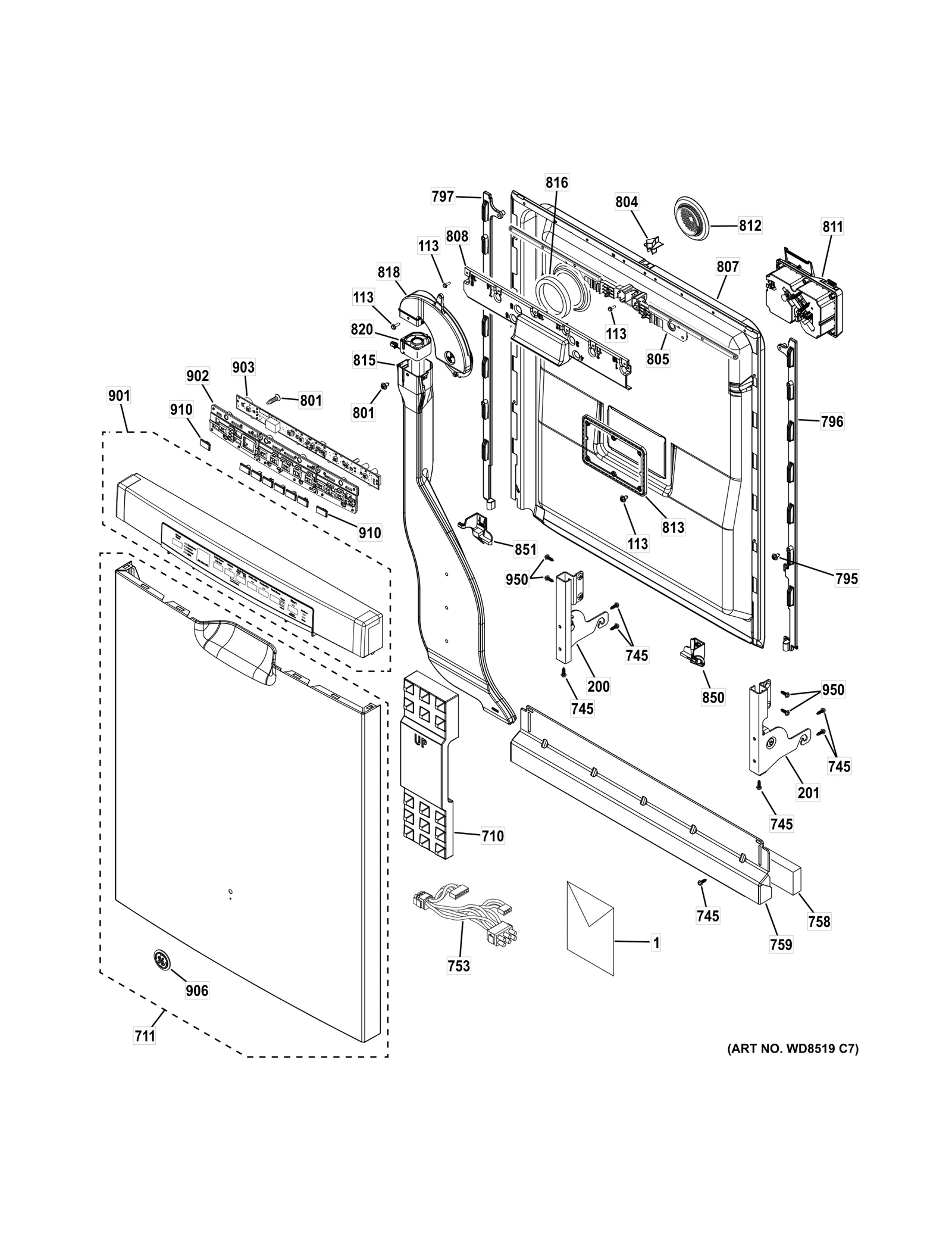 ESCUTCHEON & DOOR ASSEMBLY