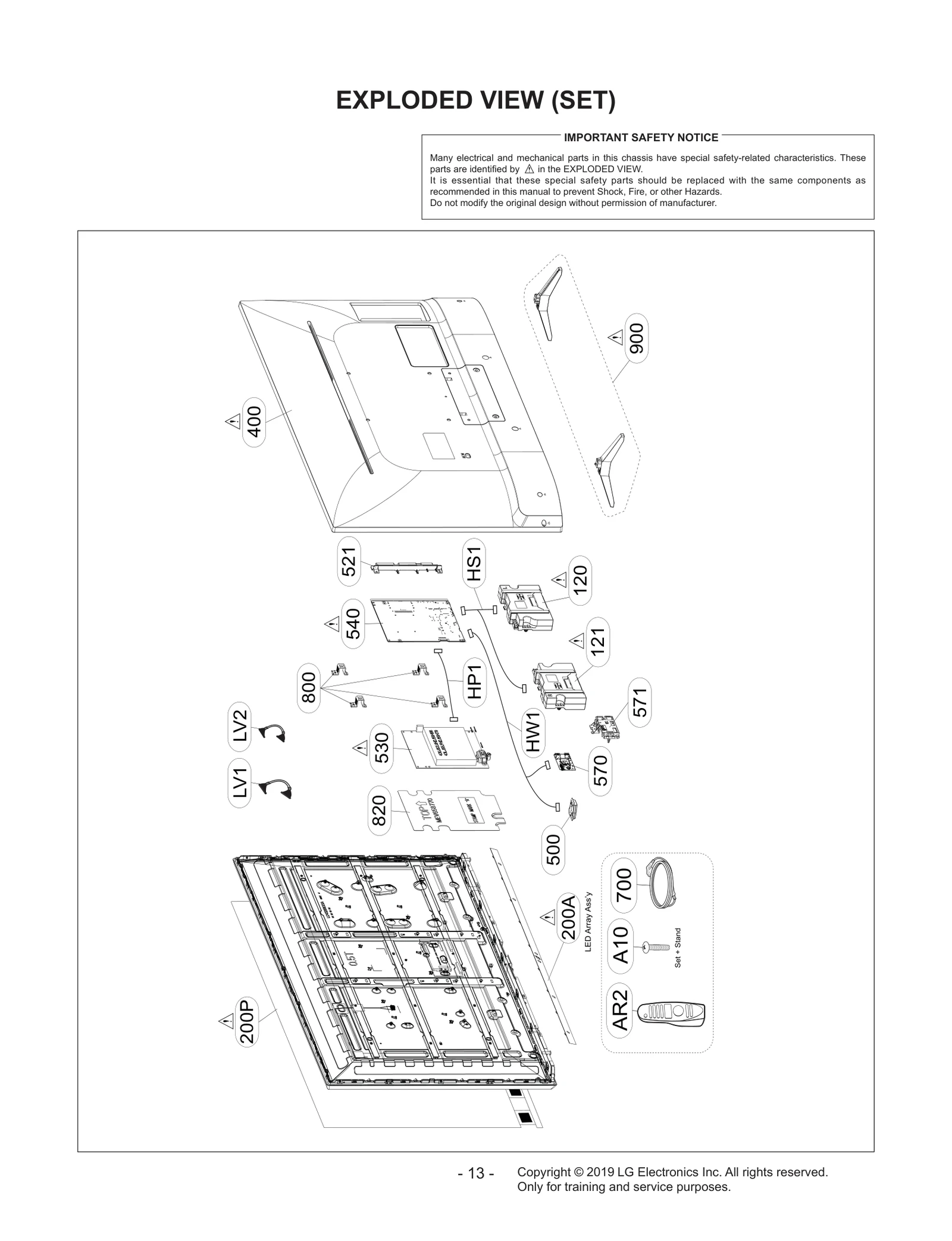 LED ARRAY,PARTS ASSEMBLY,SVC