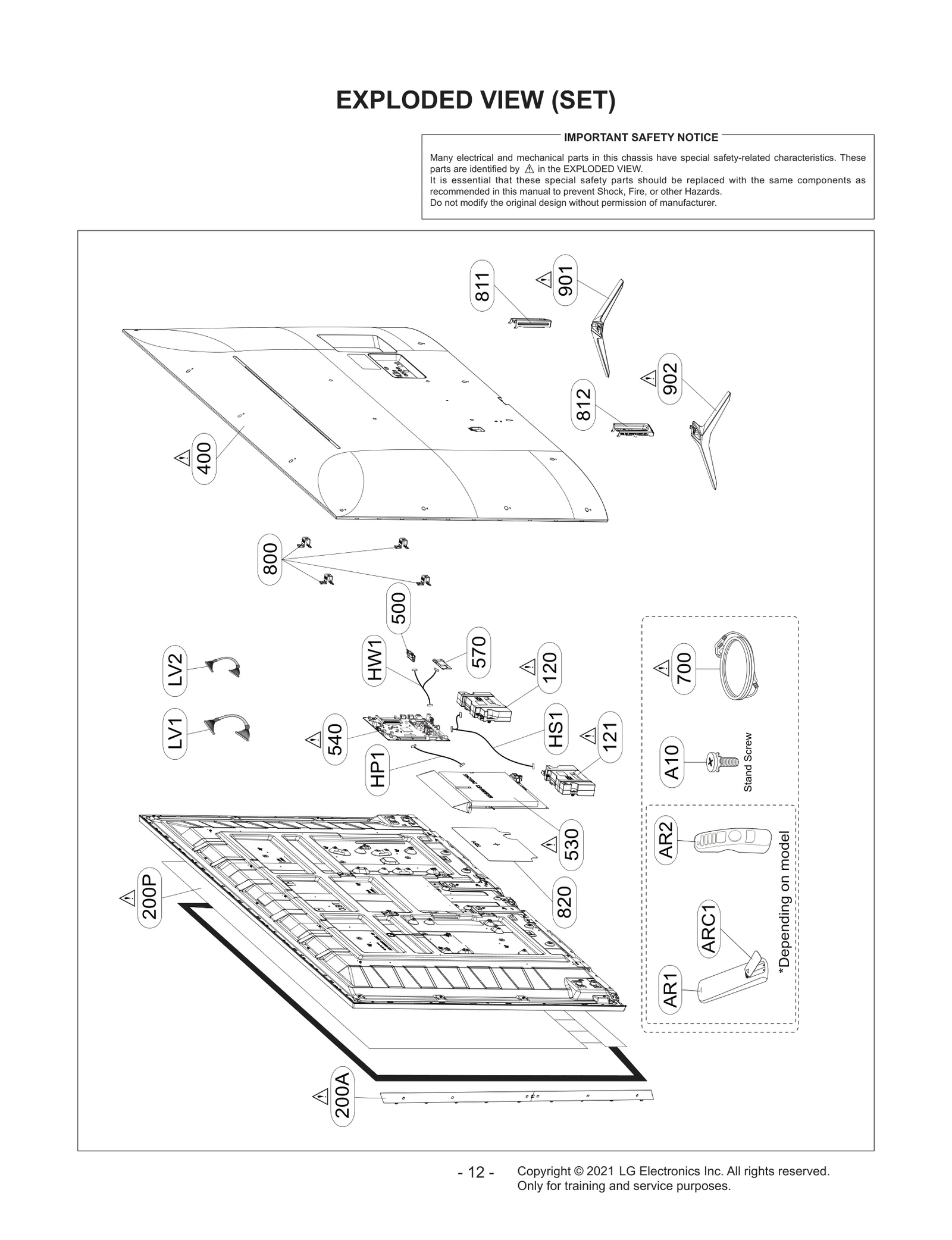 LED ARRAY,PARTS ASSEMBLY,SVC
