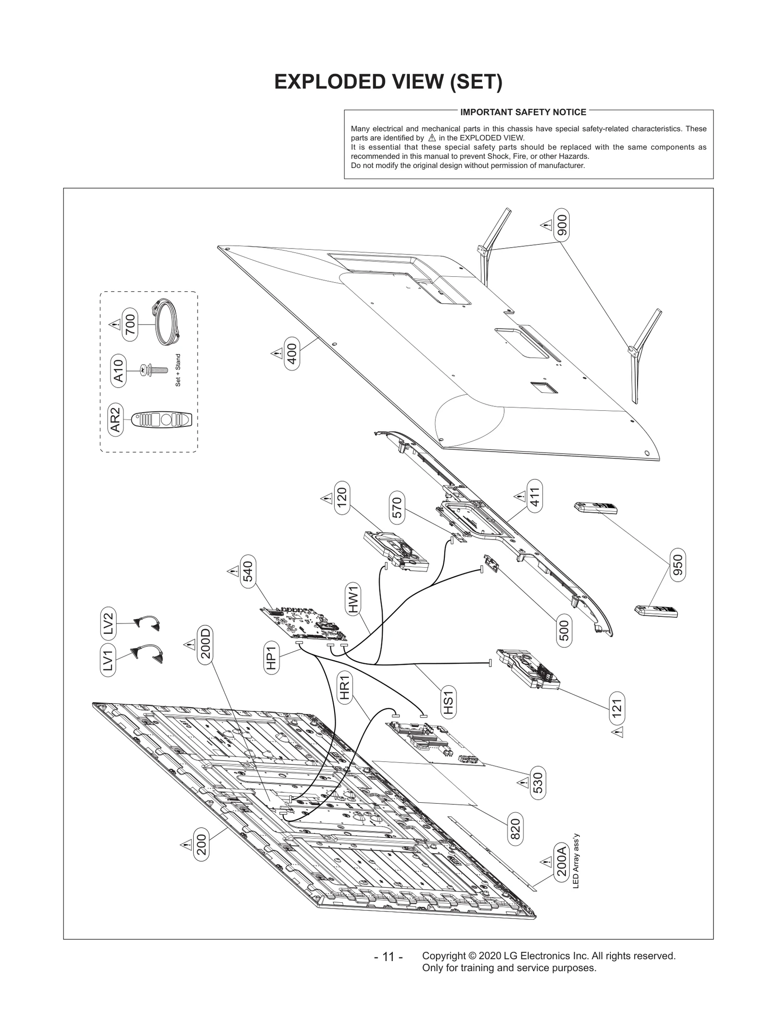 LED ARRAY,PARTS ASSEMBLY,SVC