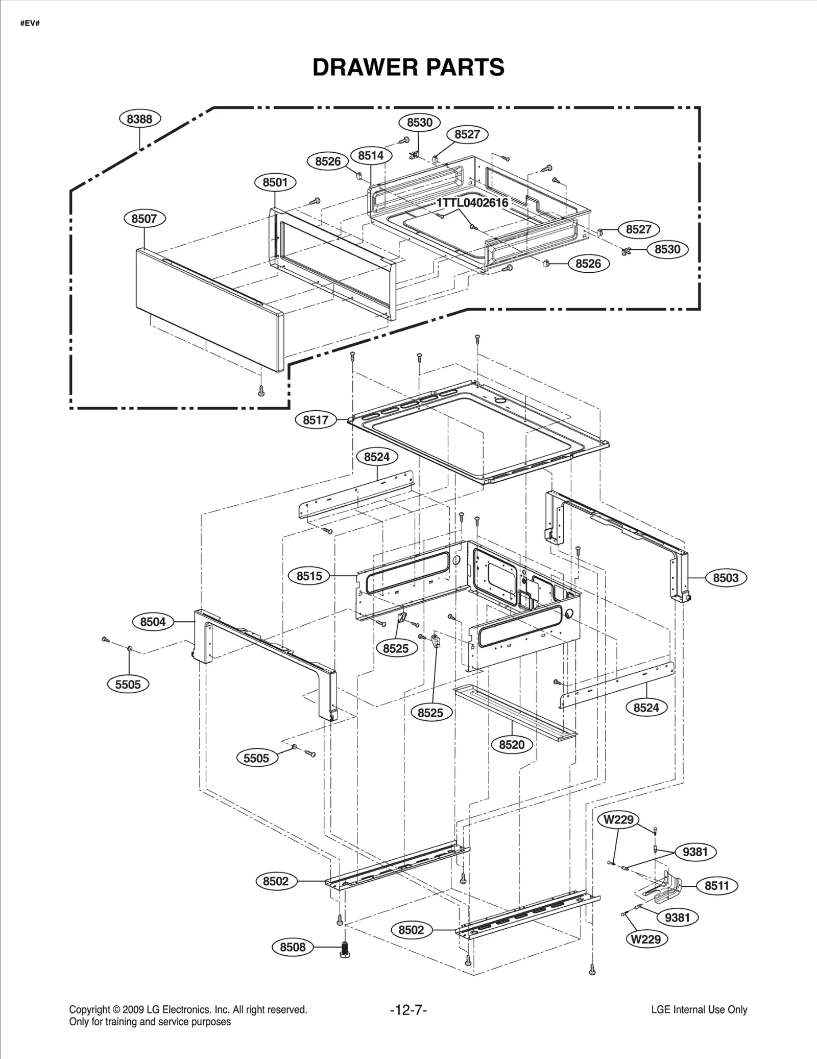 Drawer,Parts Assembly,Svc