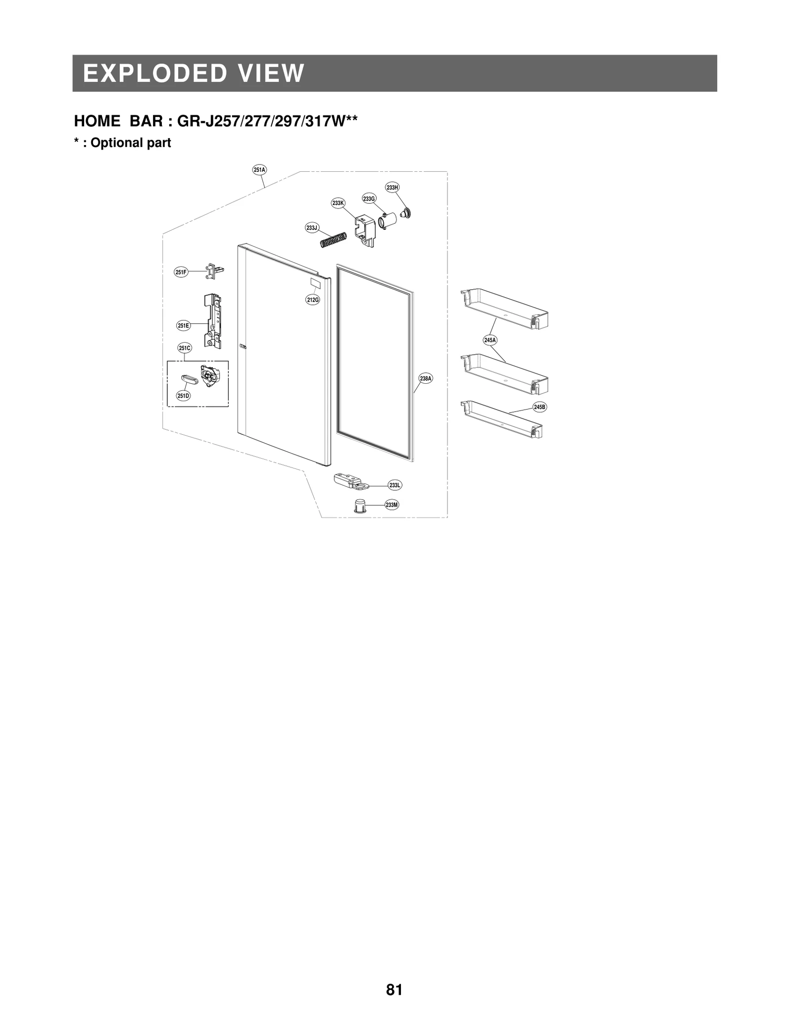 Home Bar Door Foam Assembly