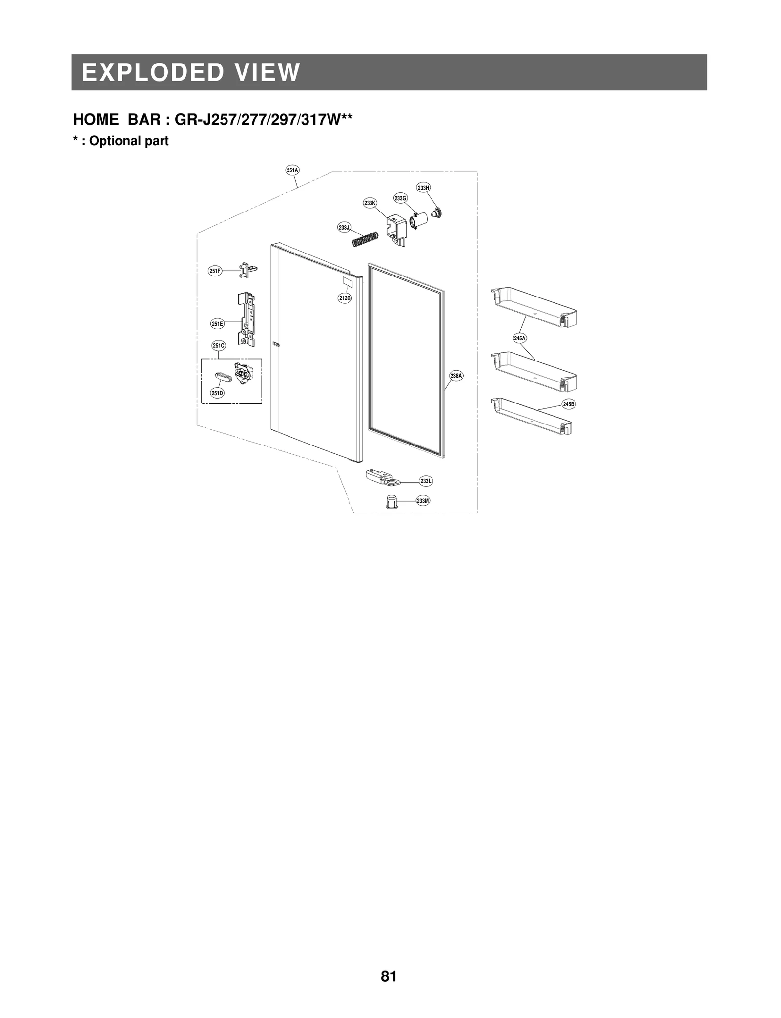Home Bar Door Foam Assembly