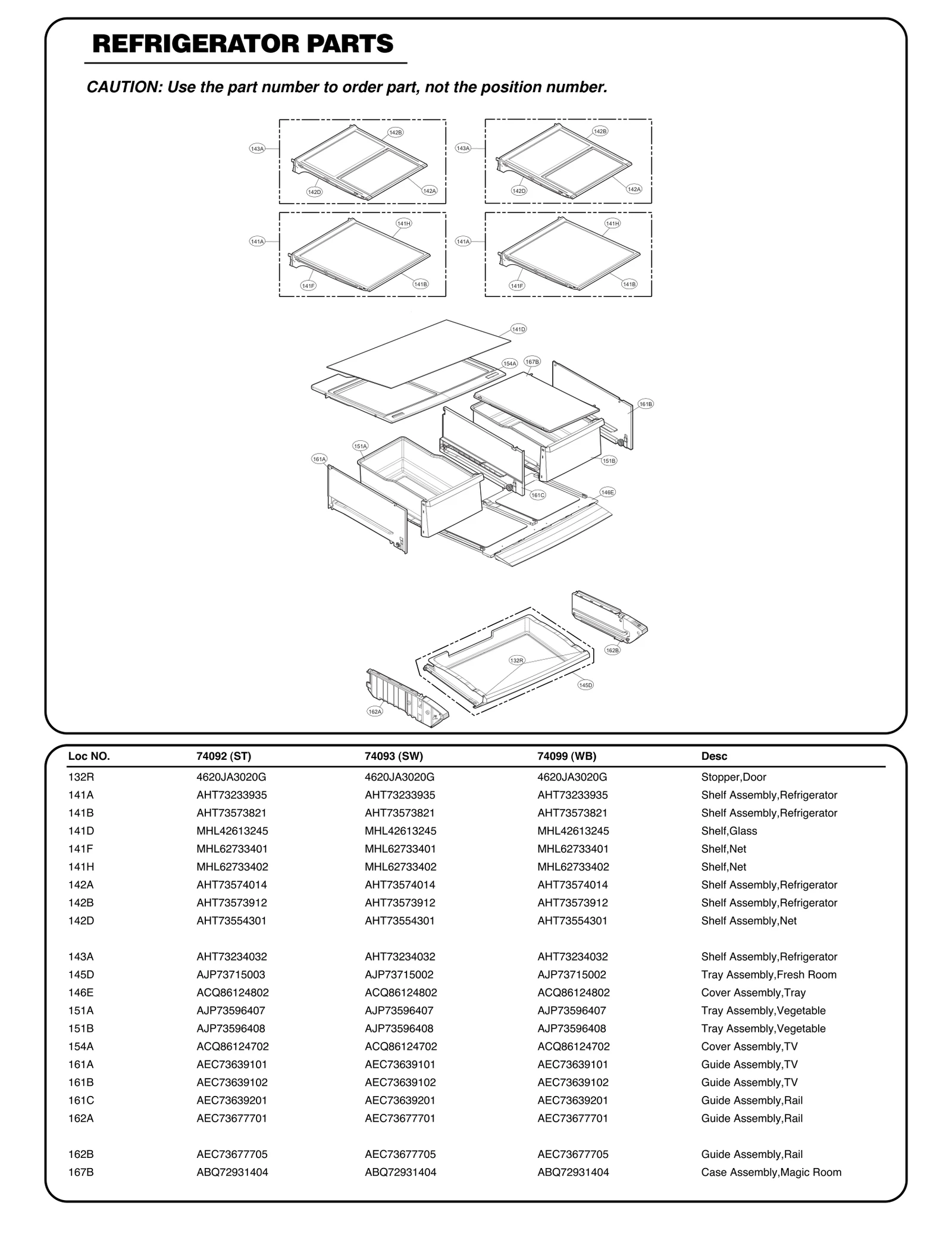 Vegetable Tray Assembly