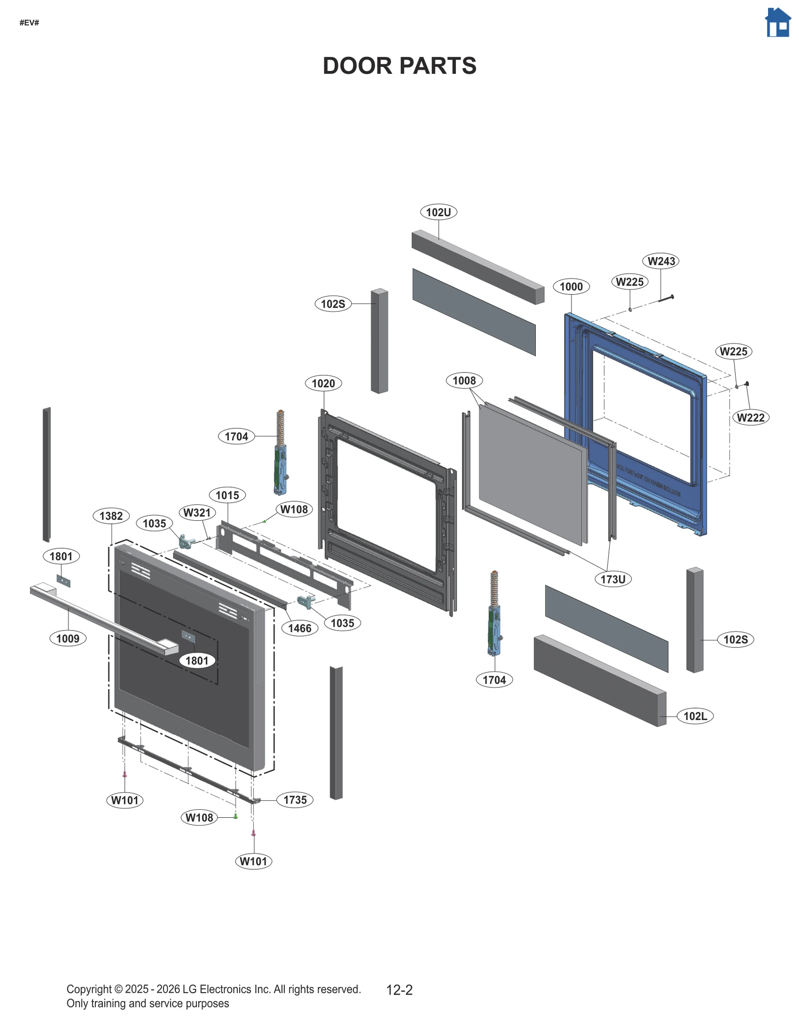 Door, Parts Assembly, Svc