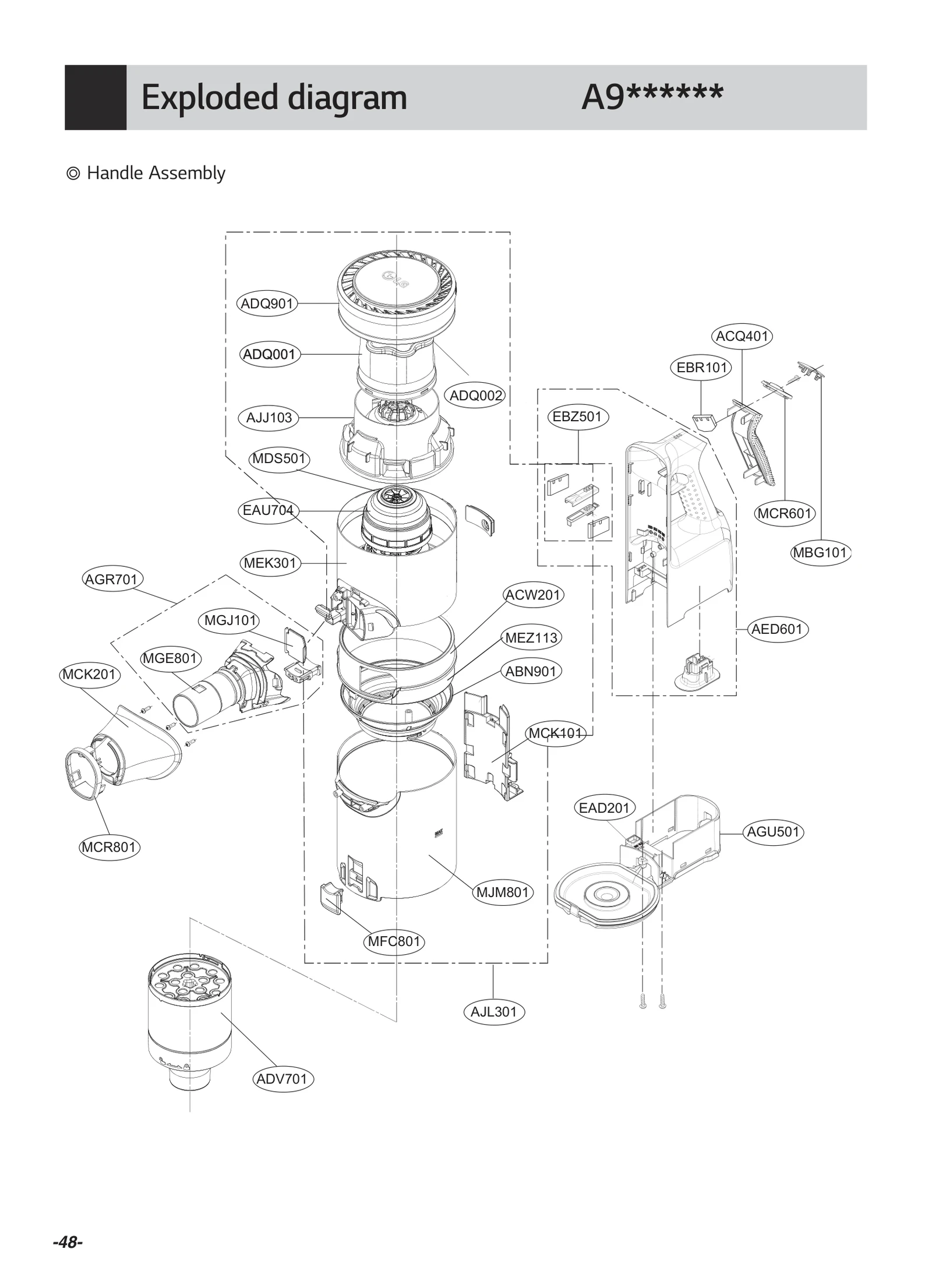 Cleaner DC Motor Assembly