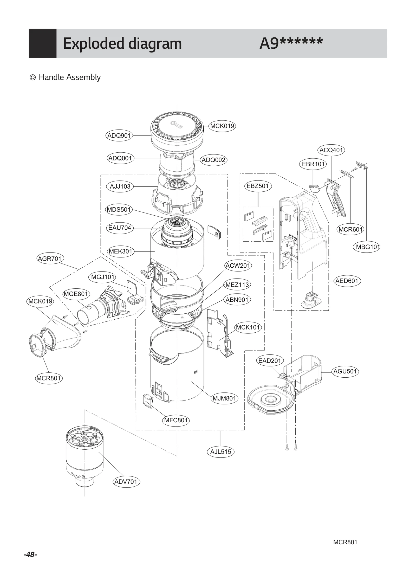 Cleaner DC Motor Assembly