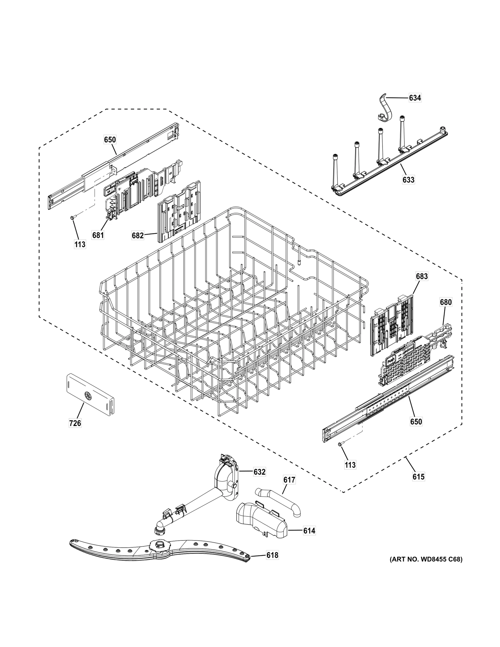 Complete Upper Rack Assembly