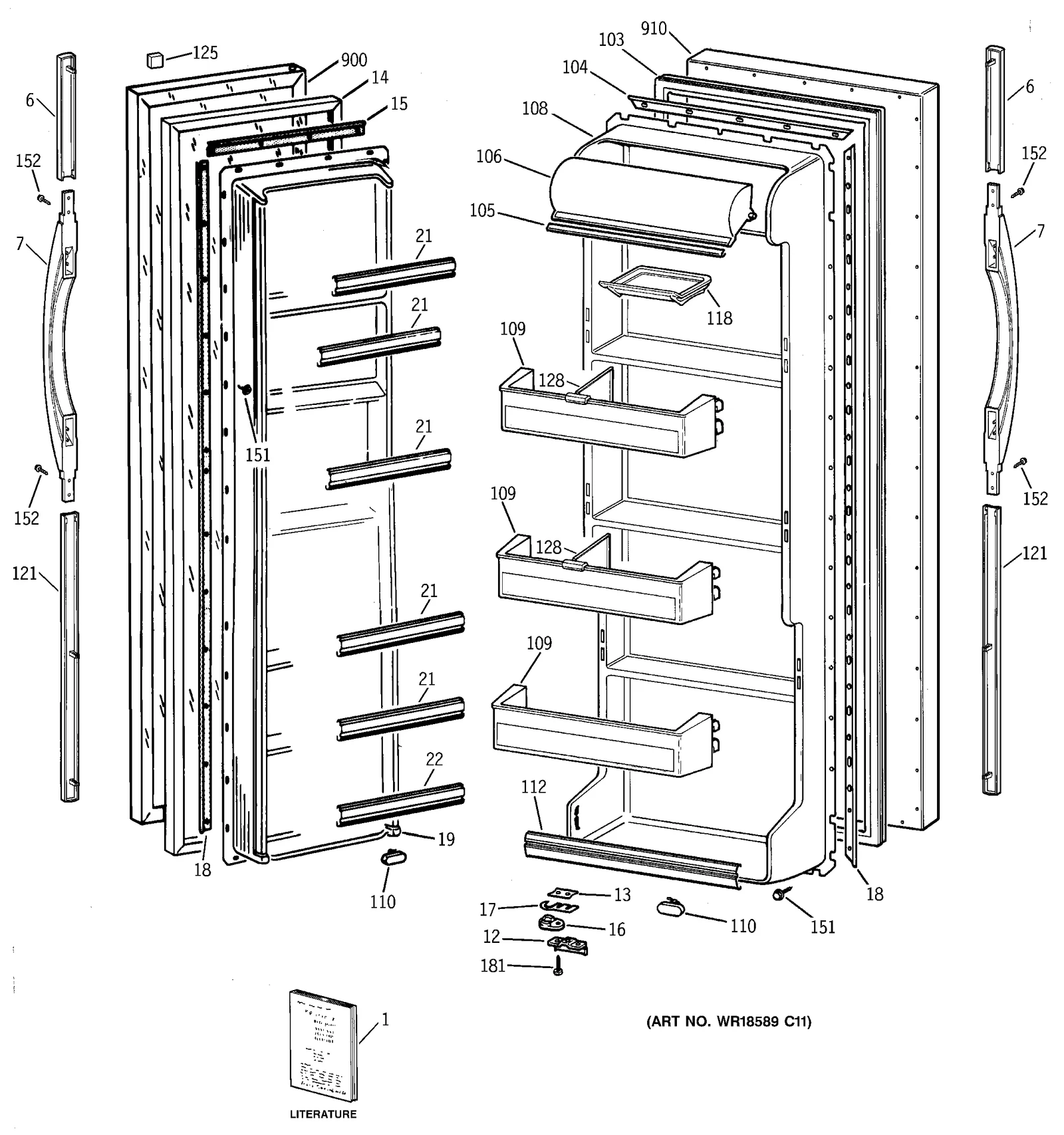 White Door Foam Assembly