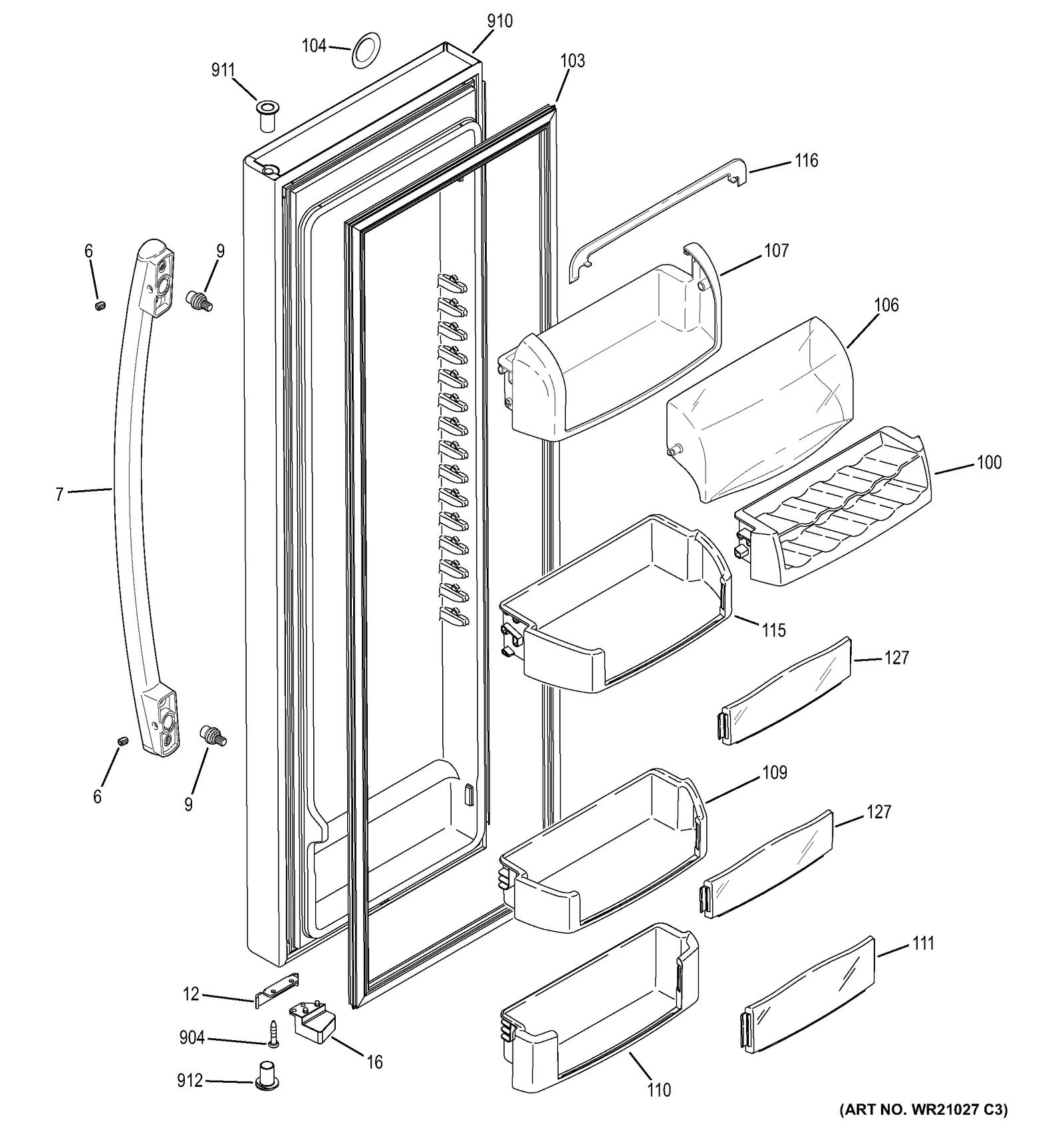 Door Foam Assembly Black