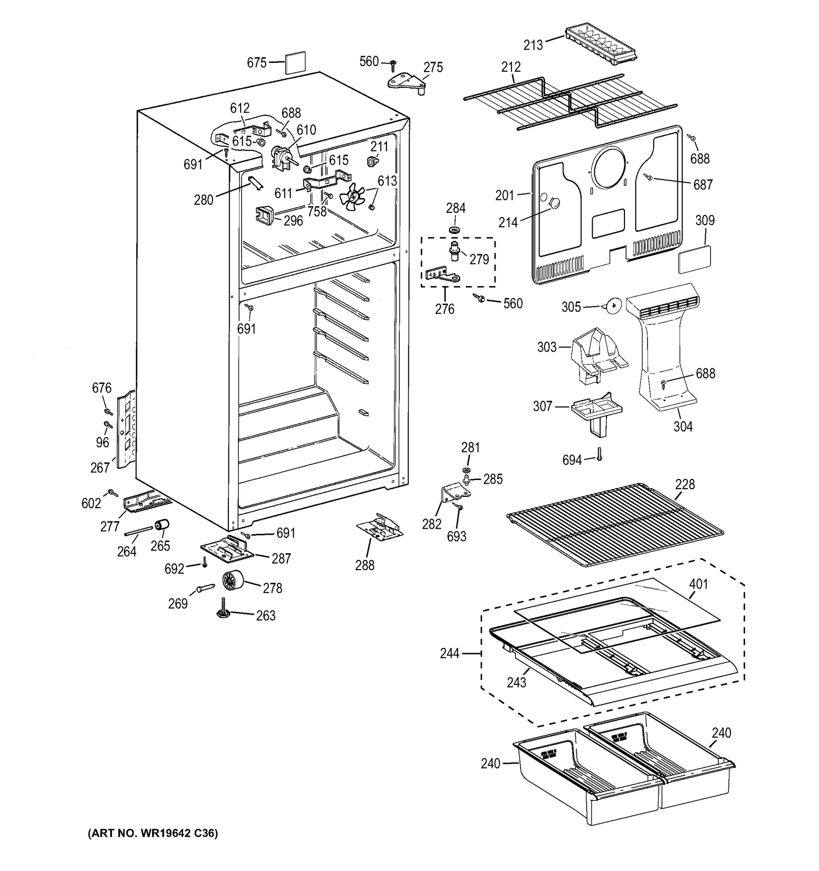 Top Hinge and Pin Assembly