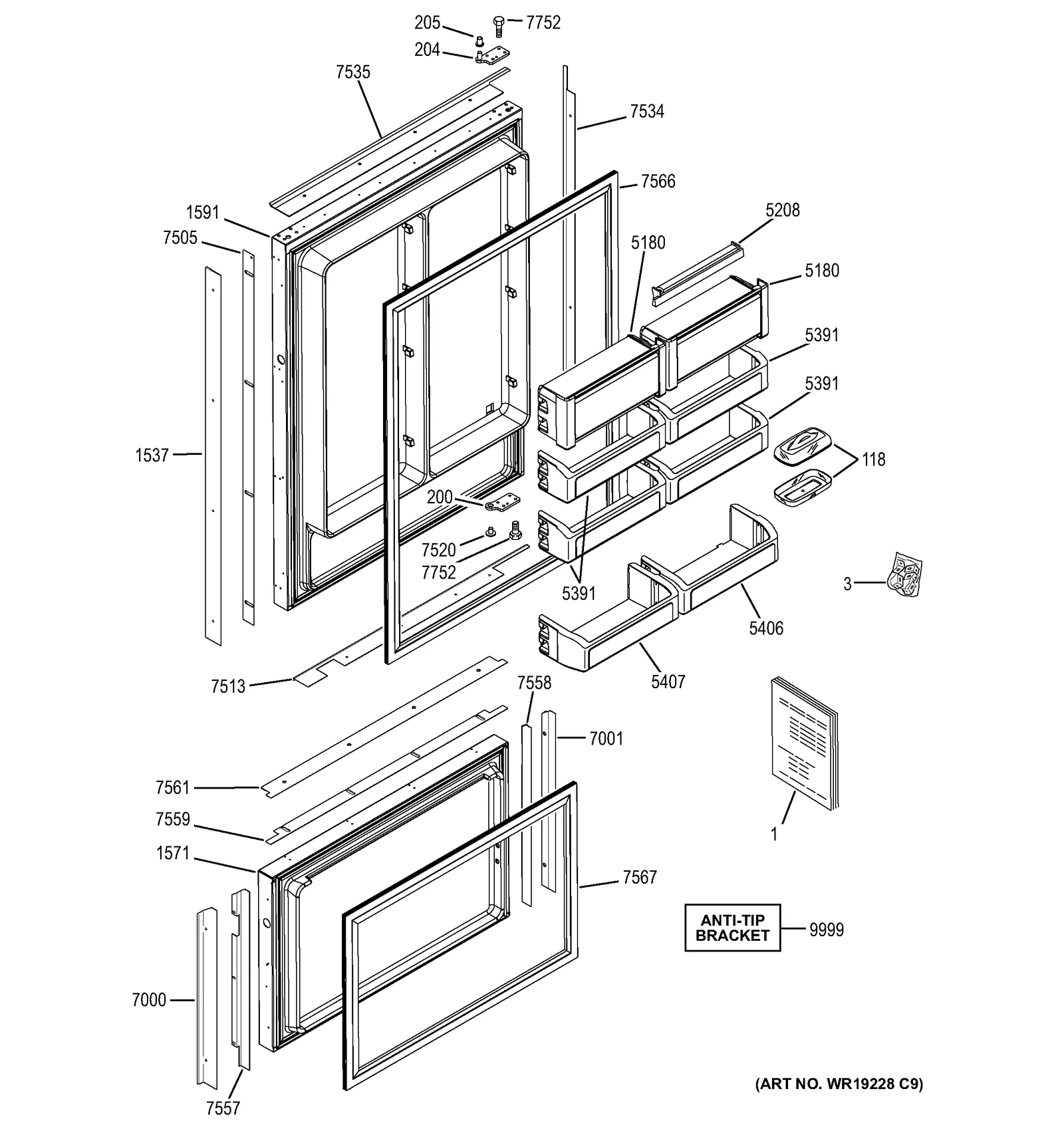 Right Hand Trim Bracket Drawer