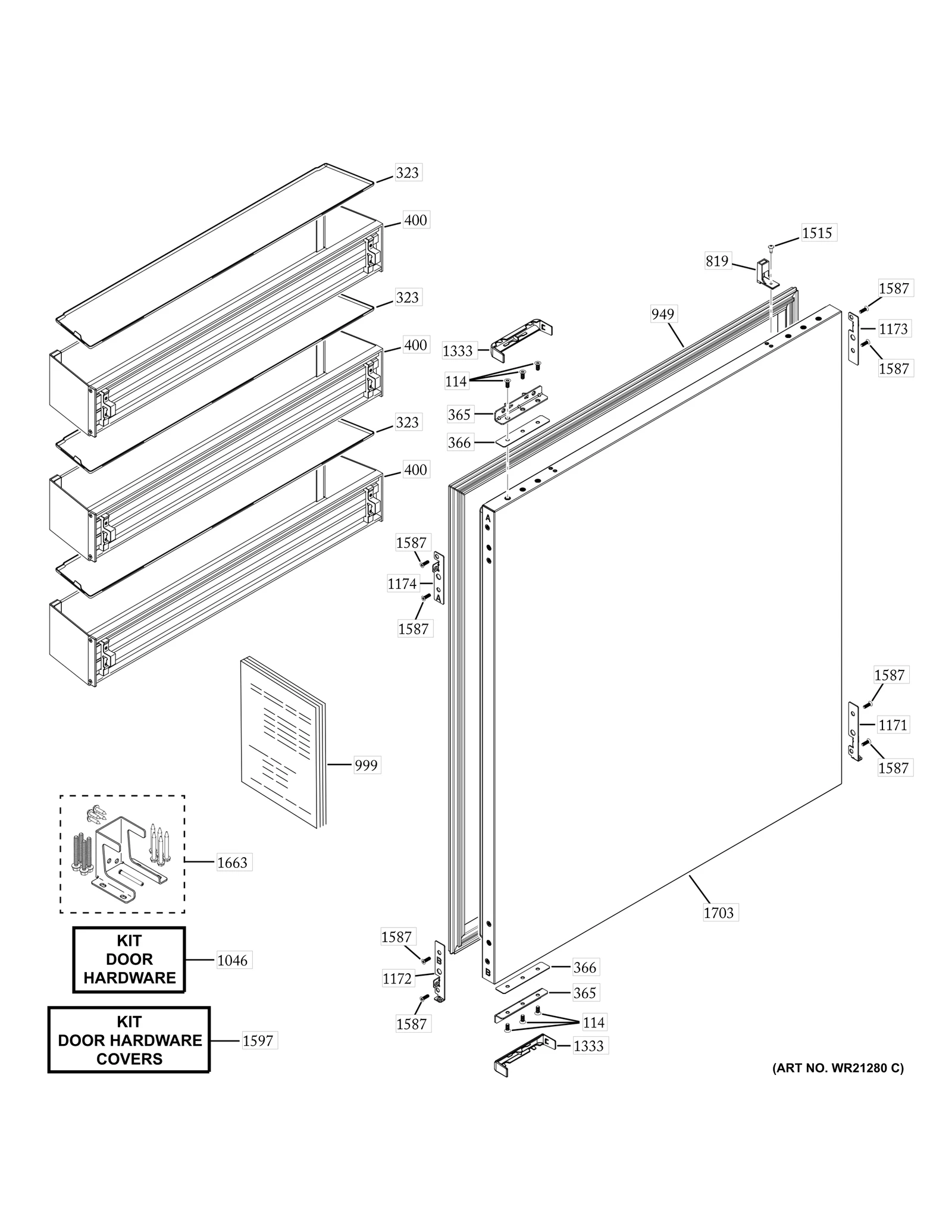 Lh Door Panel Bracket Single &
