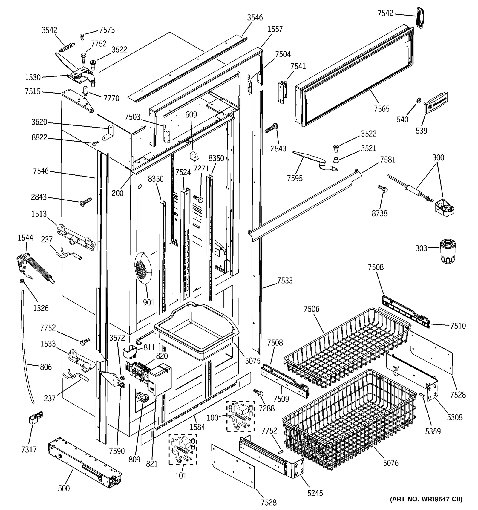 Right Grille Hinge Stainless Steel