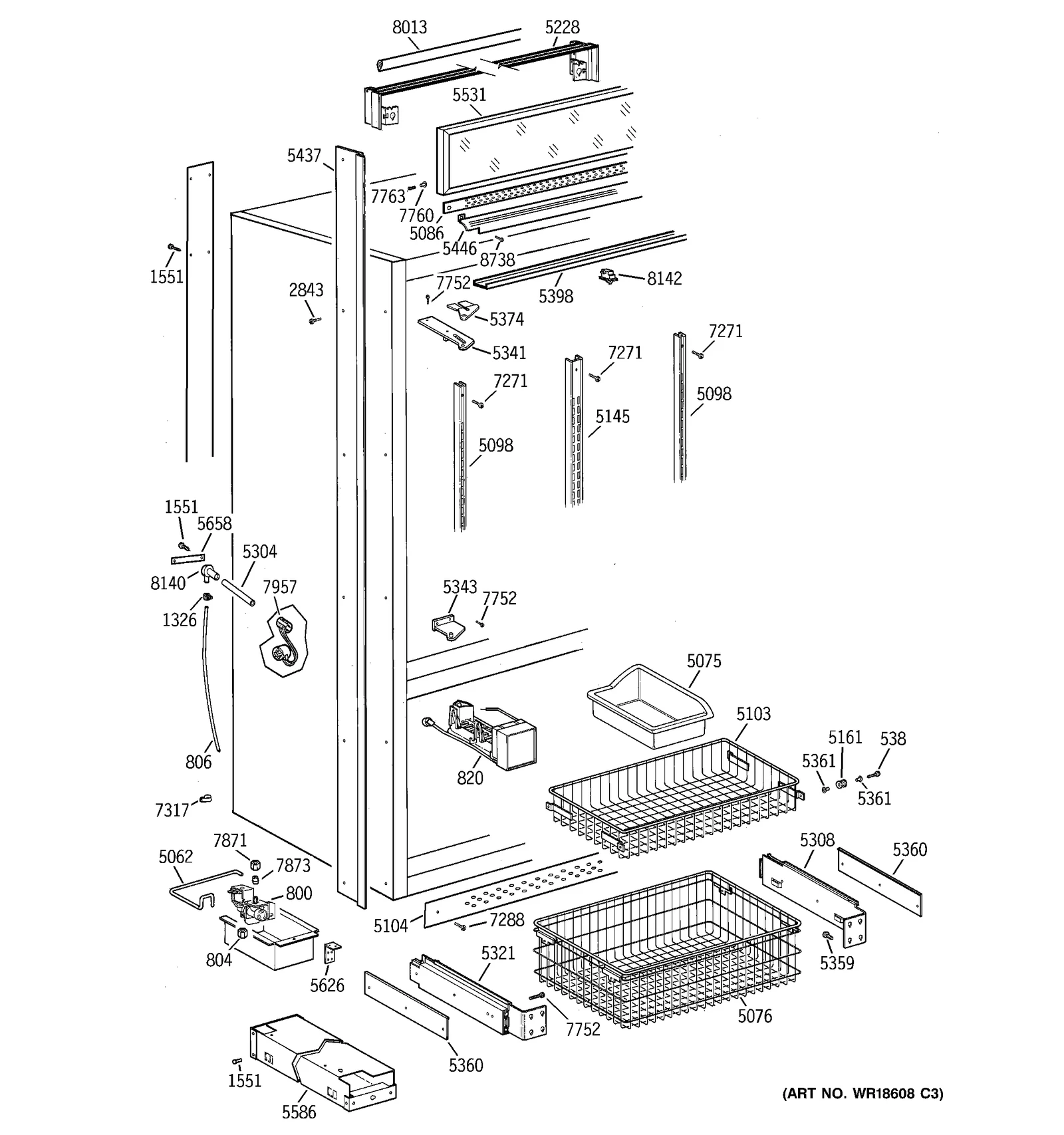 Left Hand Grille Base Assembly BM Stainless Steel
