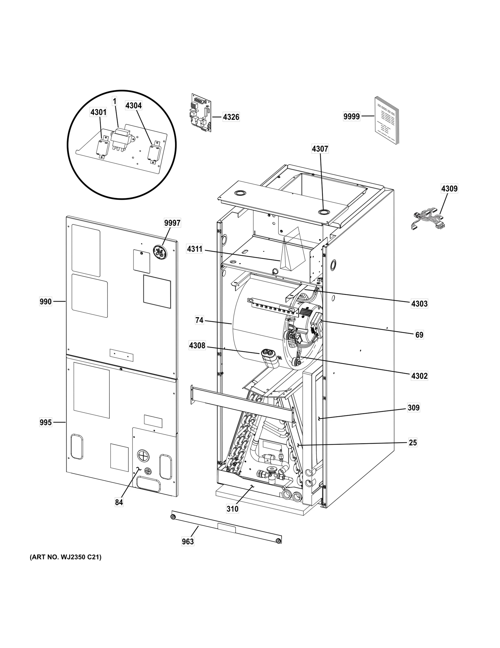 104849-09 Motor-BLR 1/2 HP/208-23