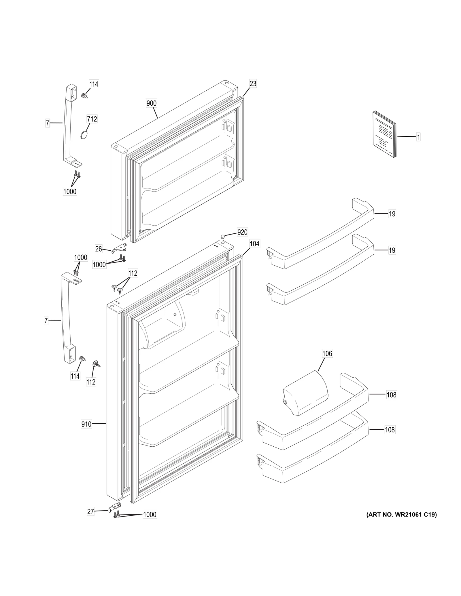 Fresh Food Door Assembly