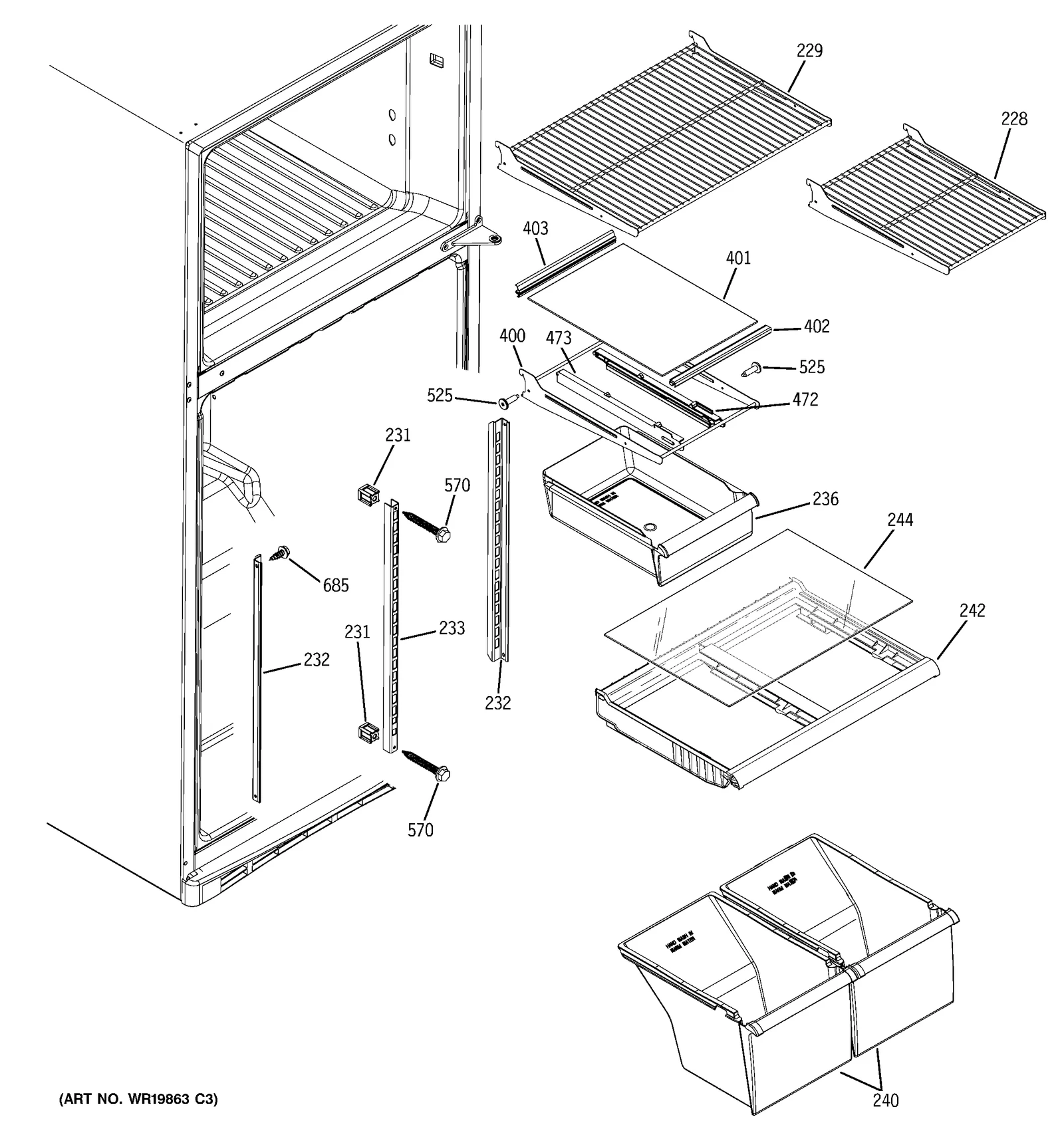 Glass Shelf Cantilever