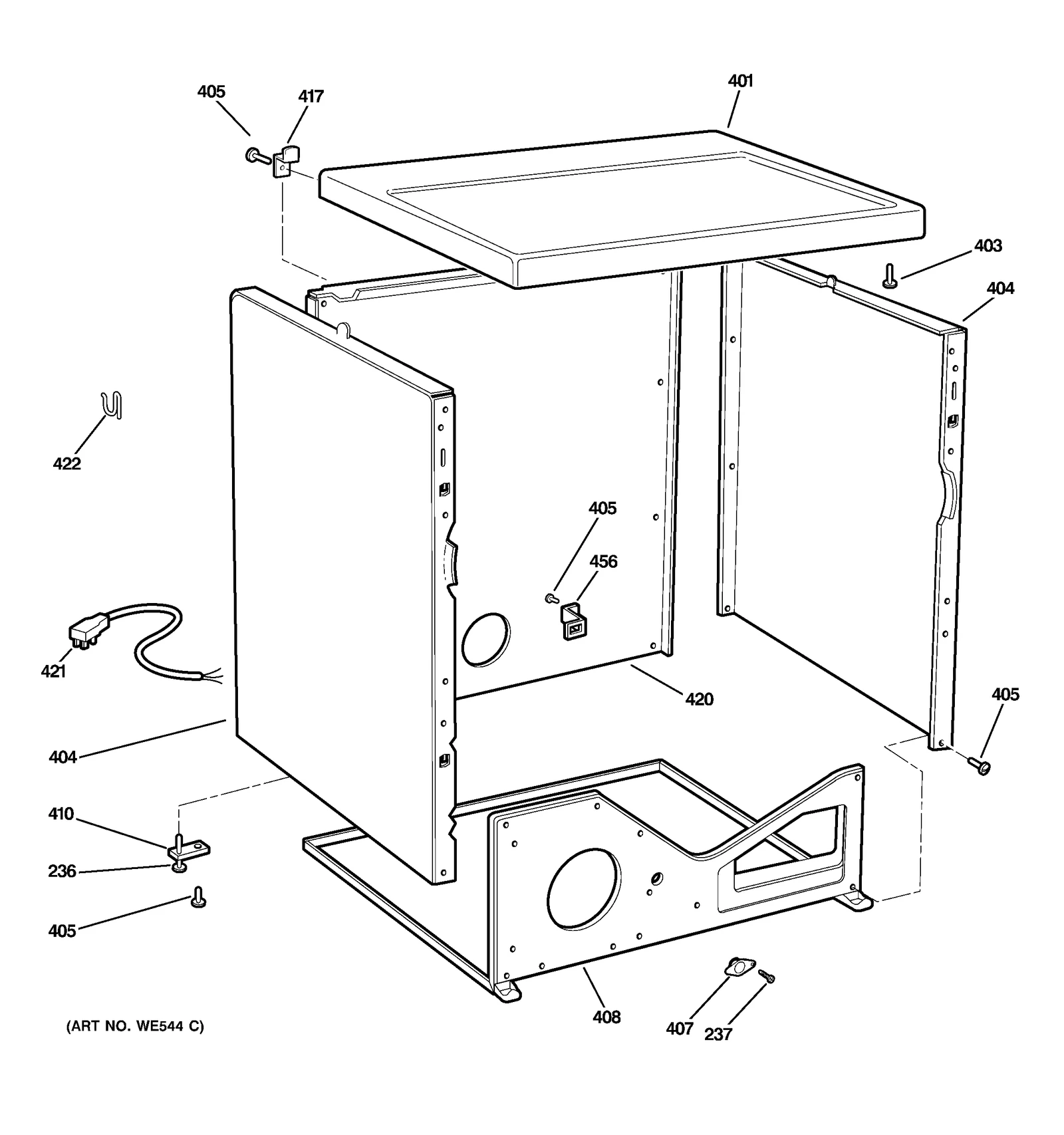 Rear Panel 6 CU. Ft.