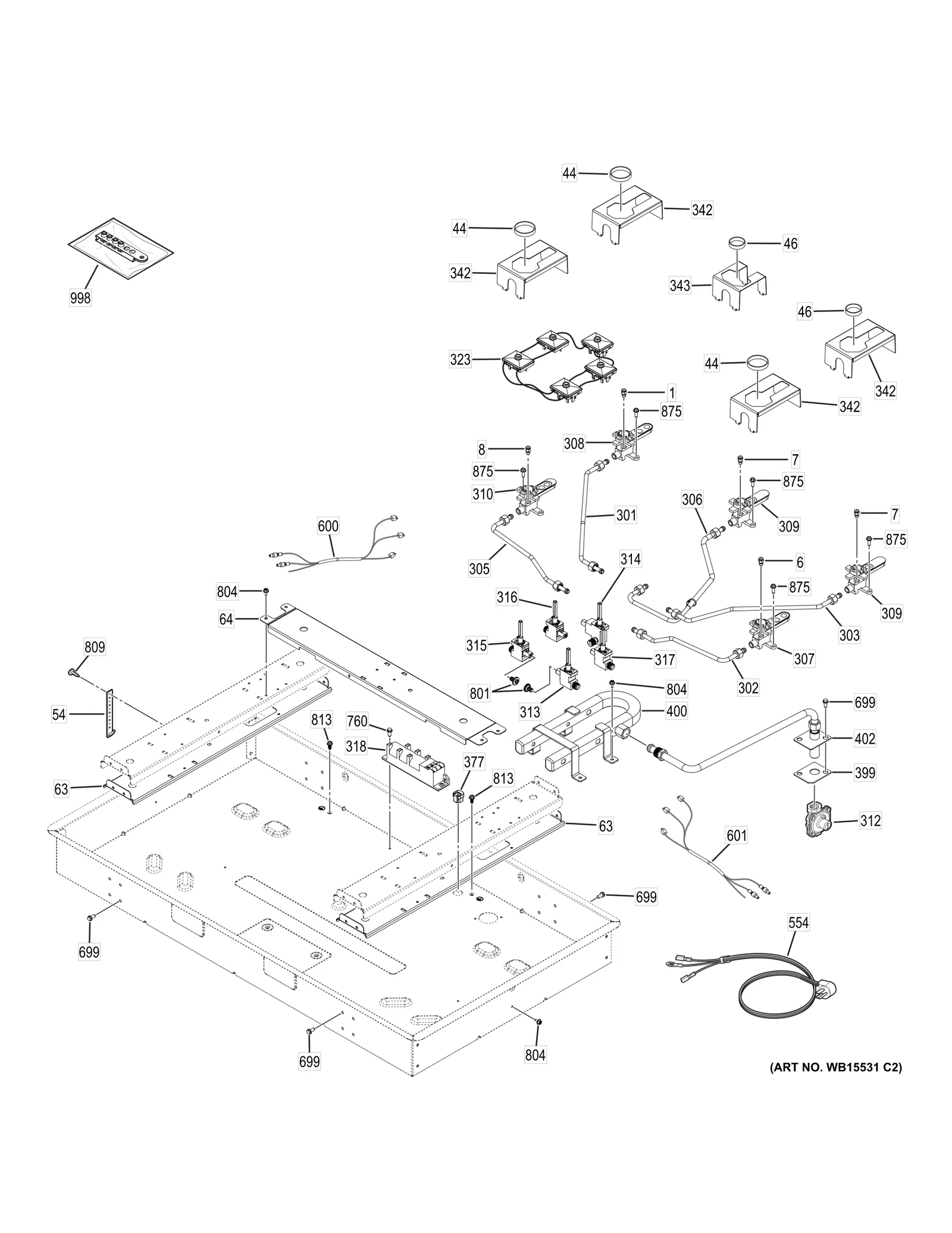 Gas Tube Assembly Left Rear