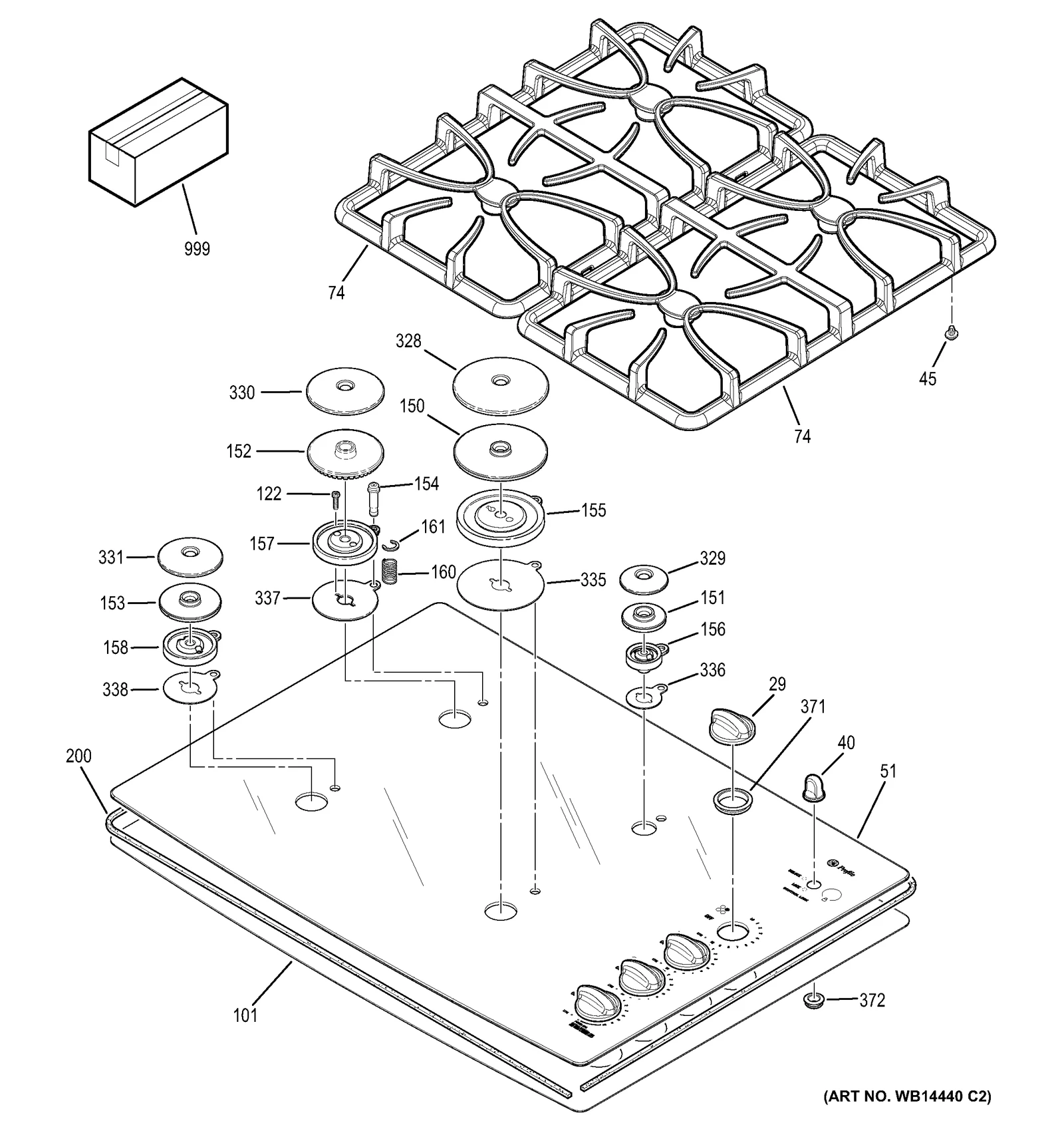 Glass Maintop with Trim Assembly