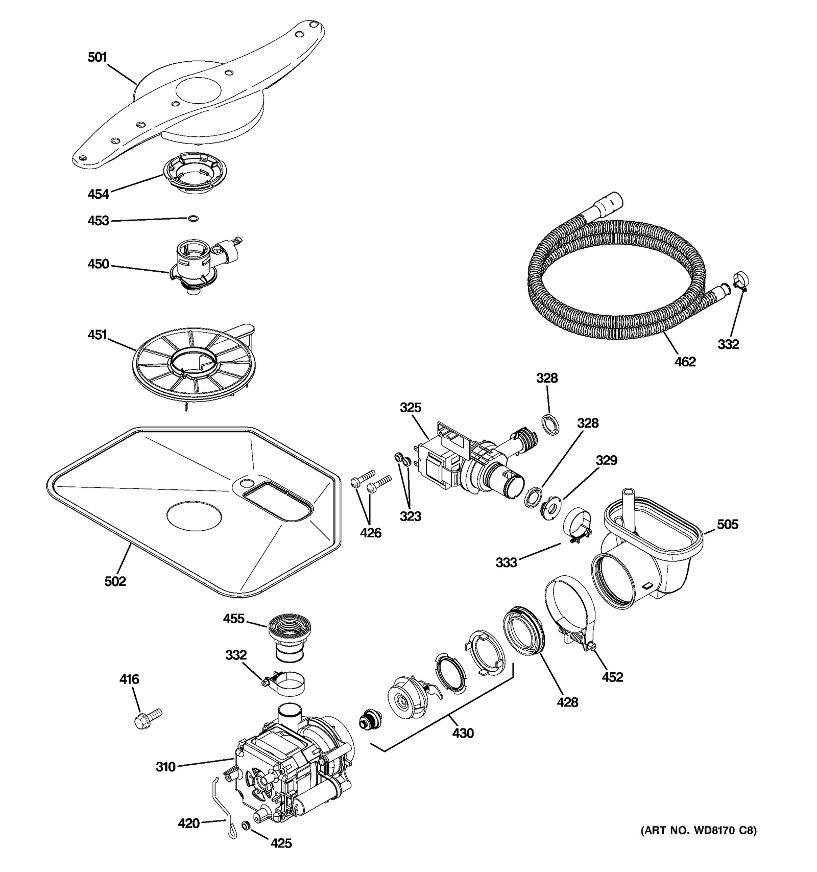 Low Spray Arm Assembly