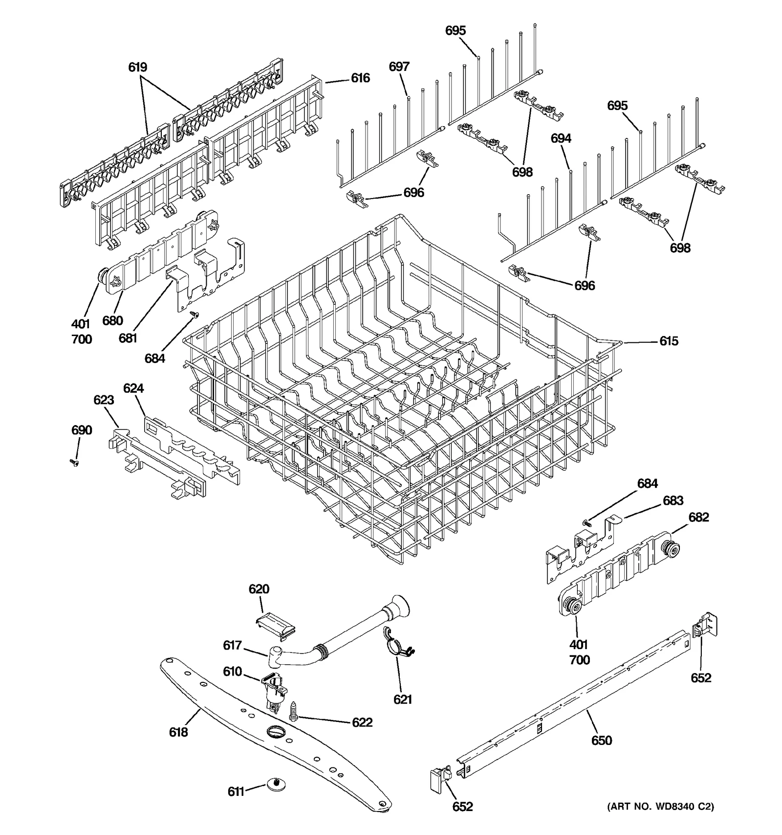 Upper Rack Roller Assembly