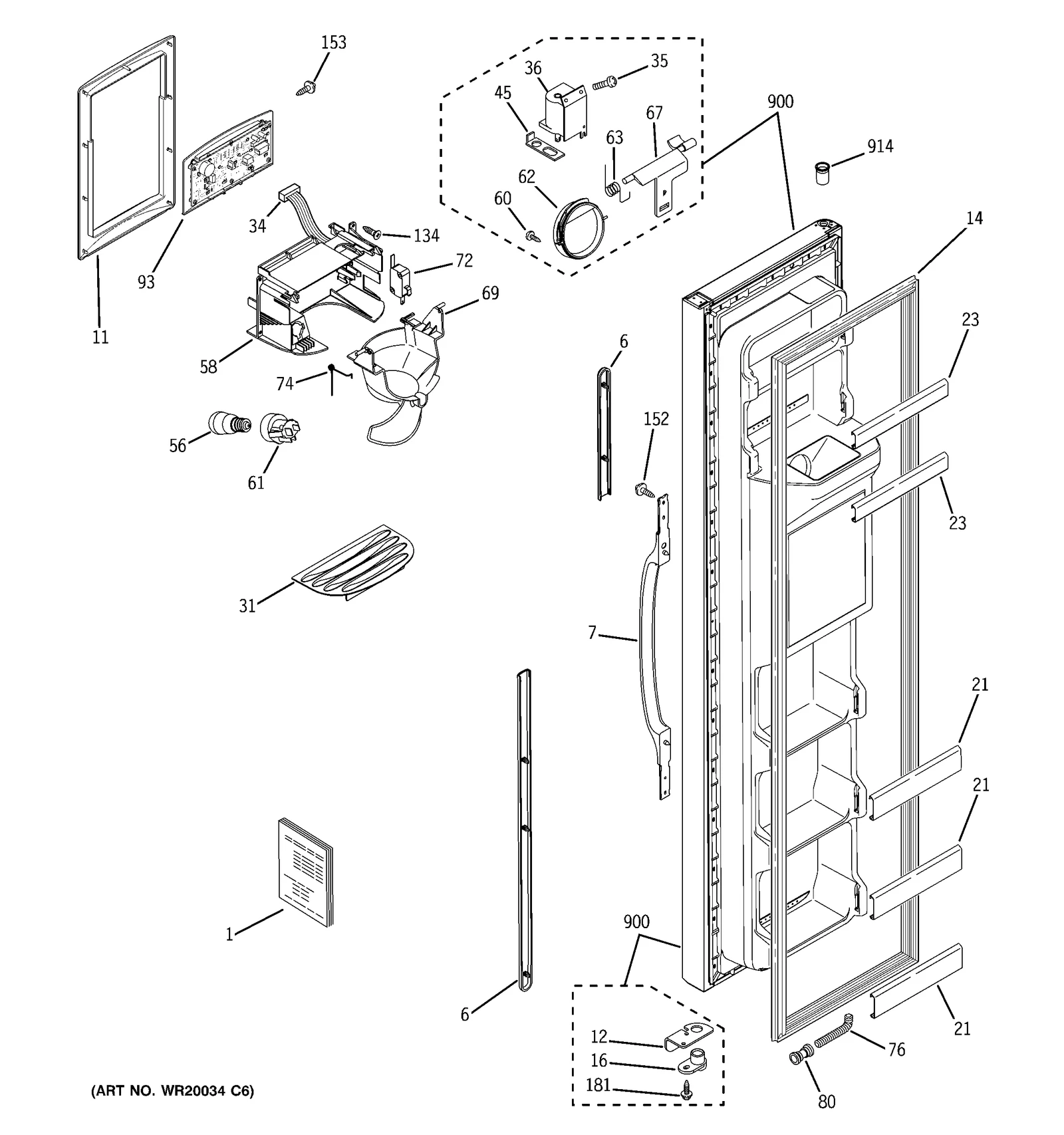 Combined HMI Assembly White
