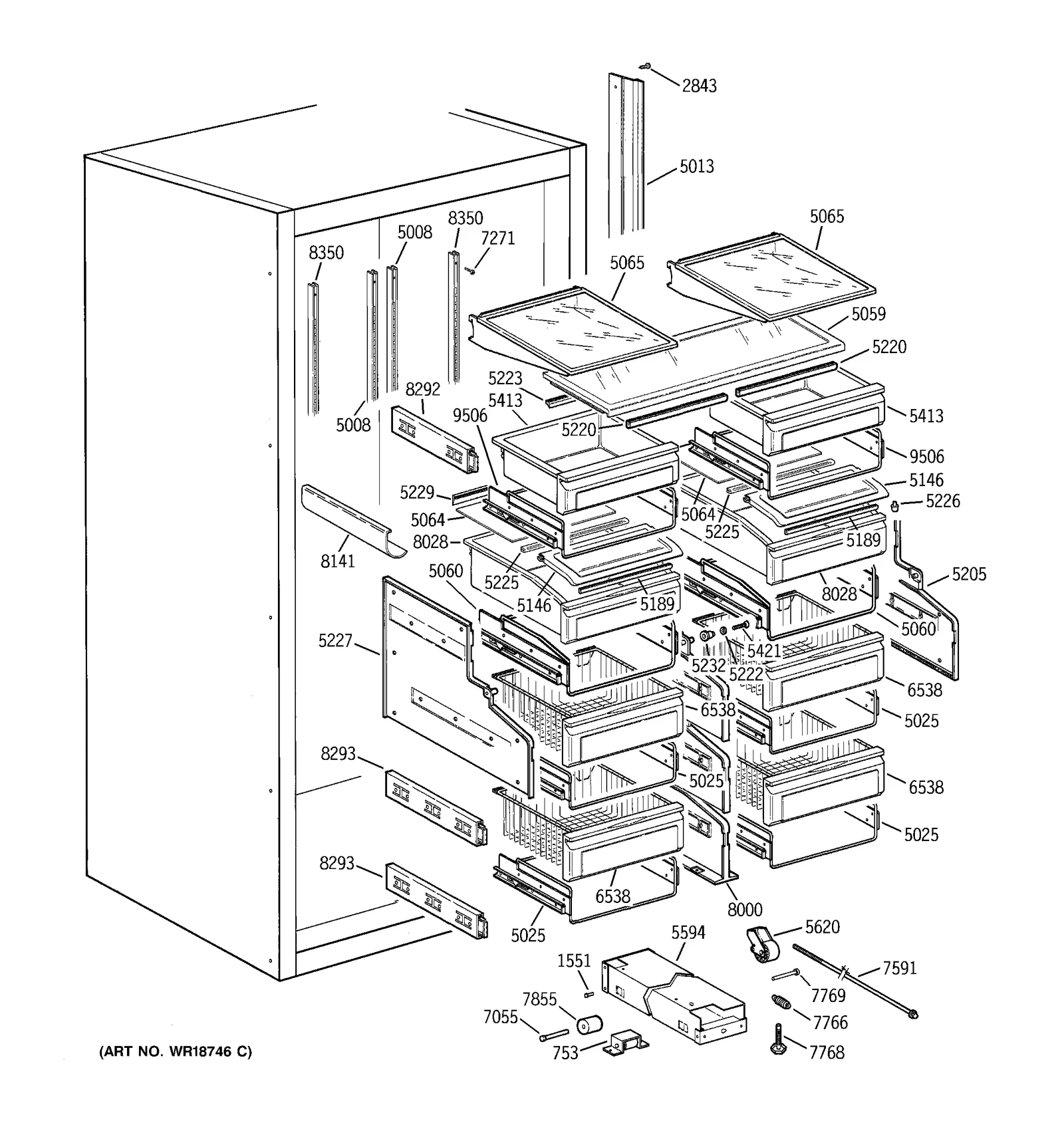Clear Vegetable Pan Assembly