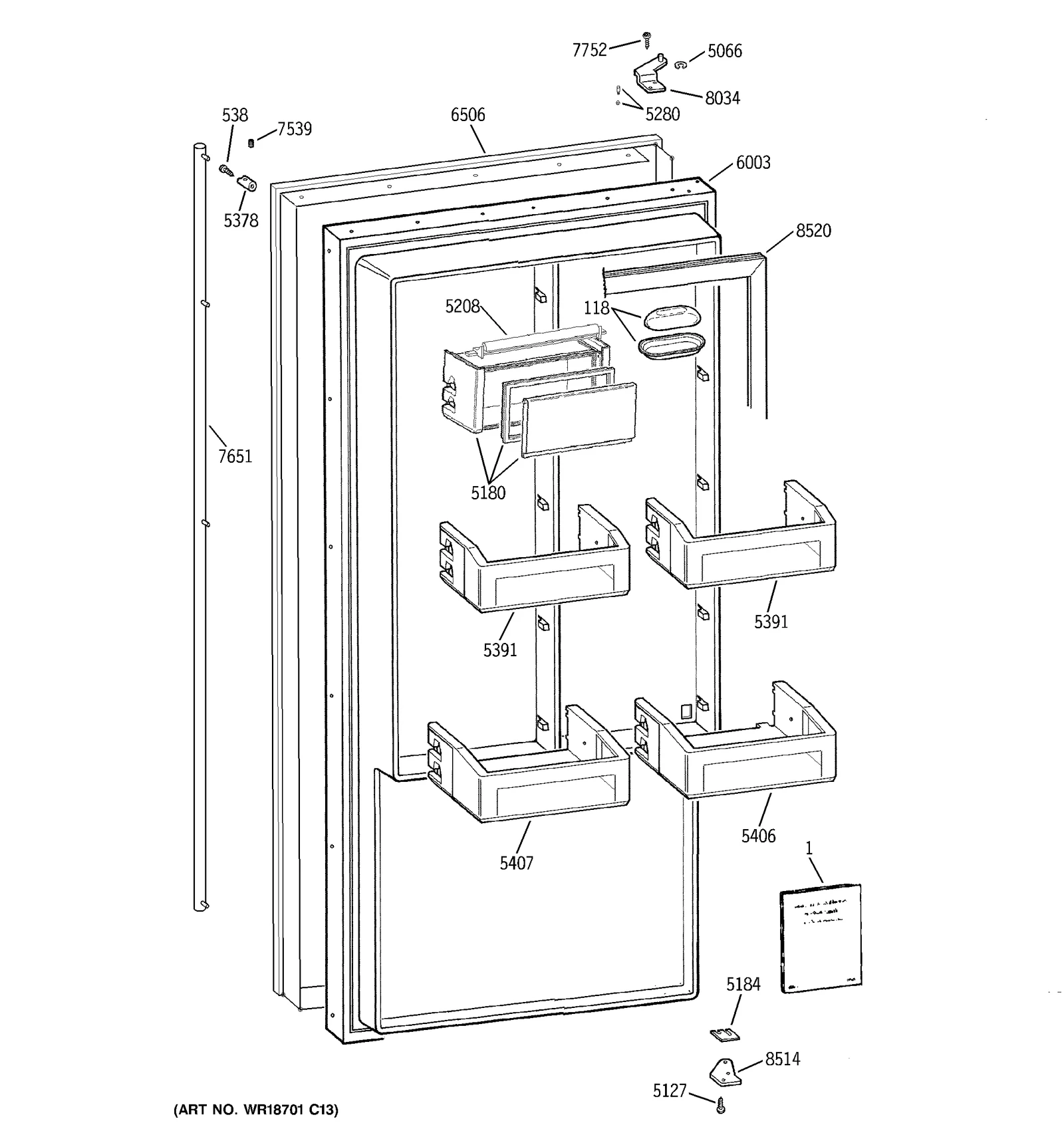 Bottom Left Hand Door Hinge