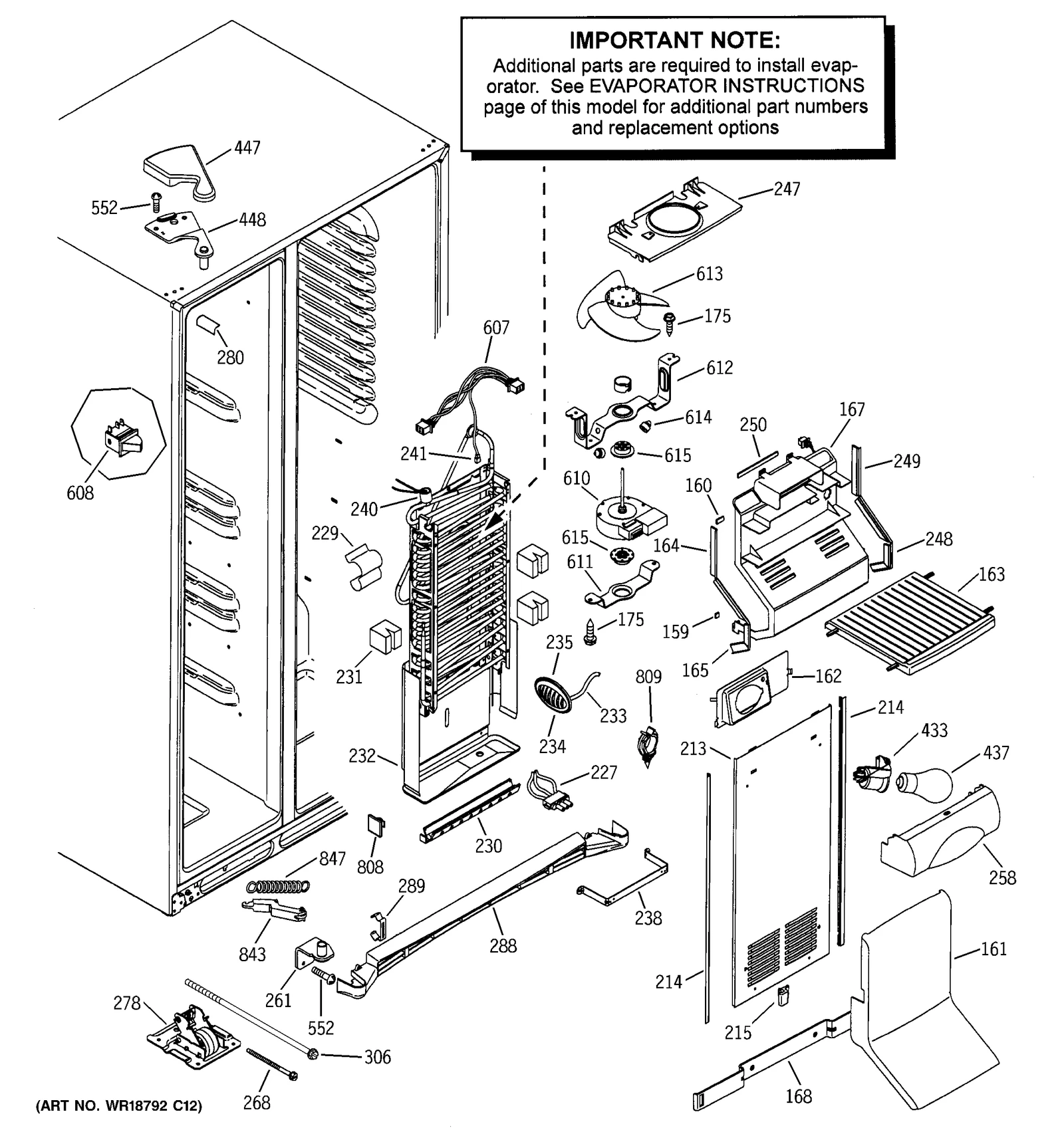 Bottom Hinge and Pin Assembly Bisque