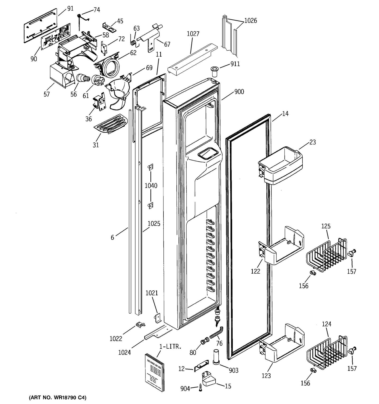 Door Foam Assembly Bisque
