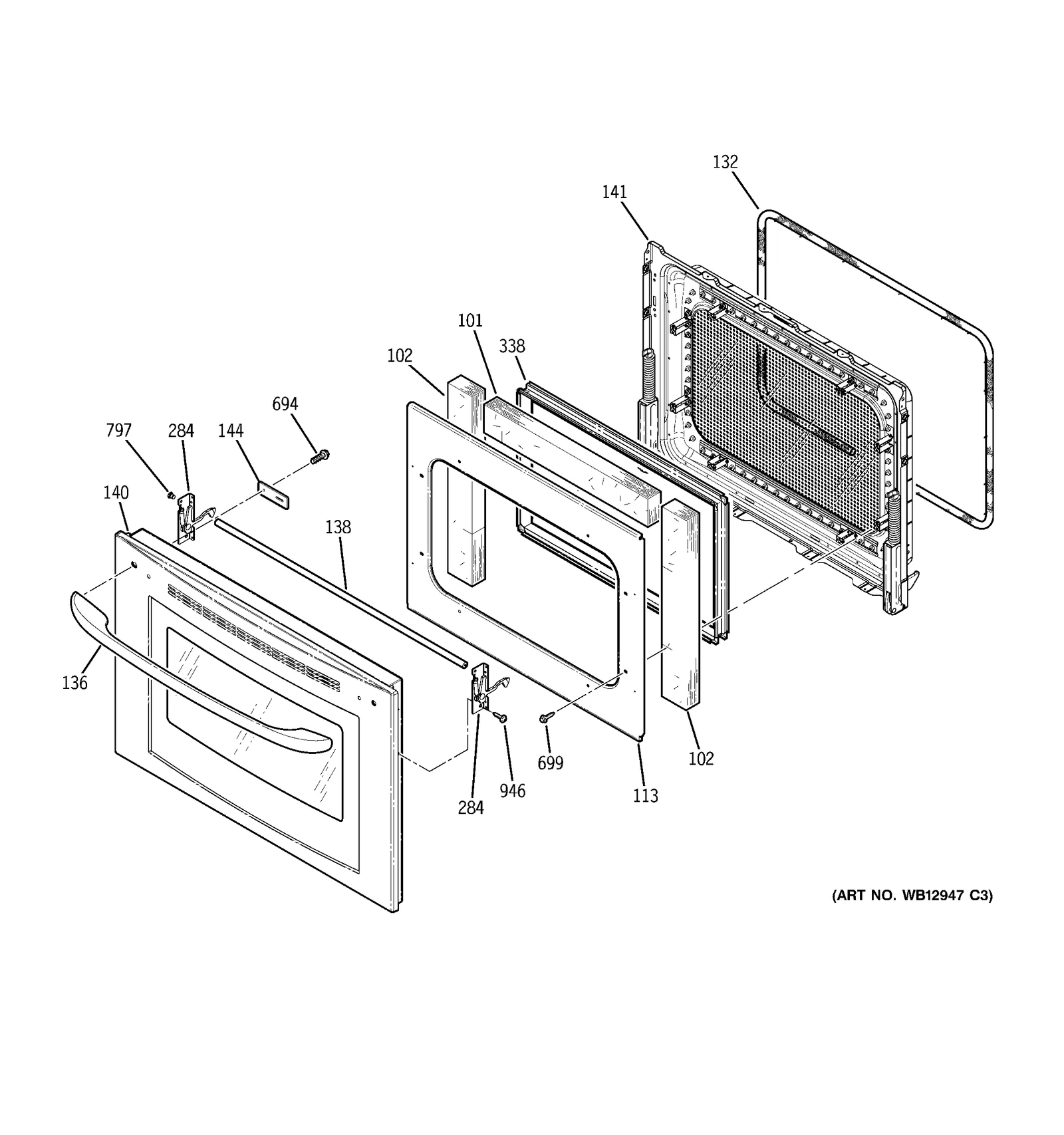 Upper Outer Door Assembly 30 (Stainless Steel)
