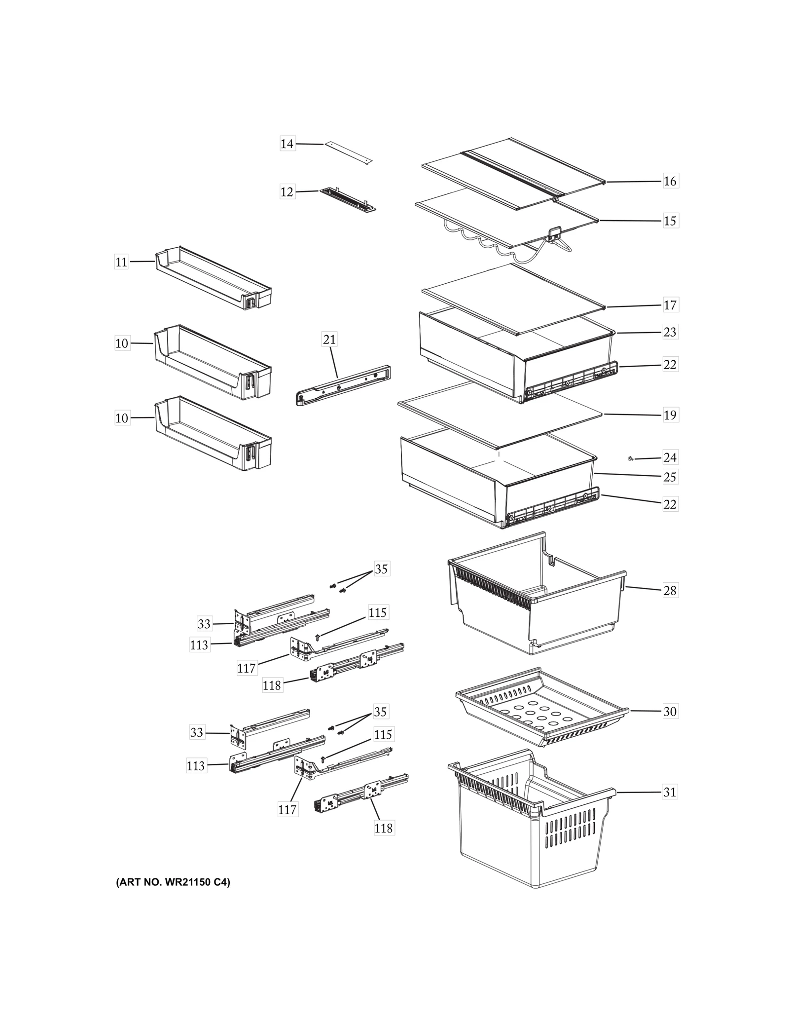 Left Sliding Rail