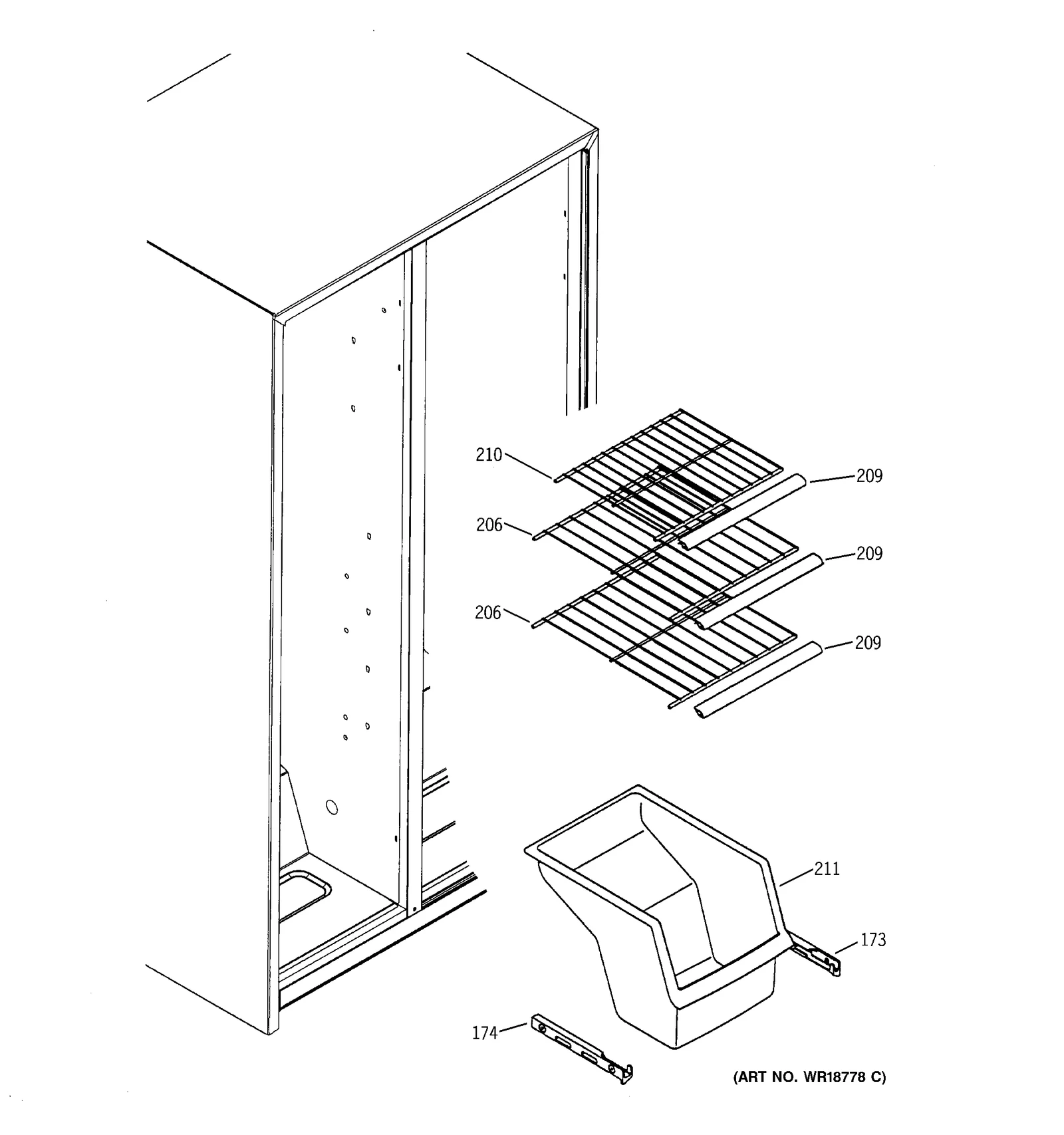 Right Hand Support Slide Basket