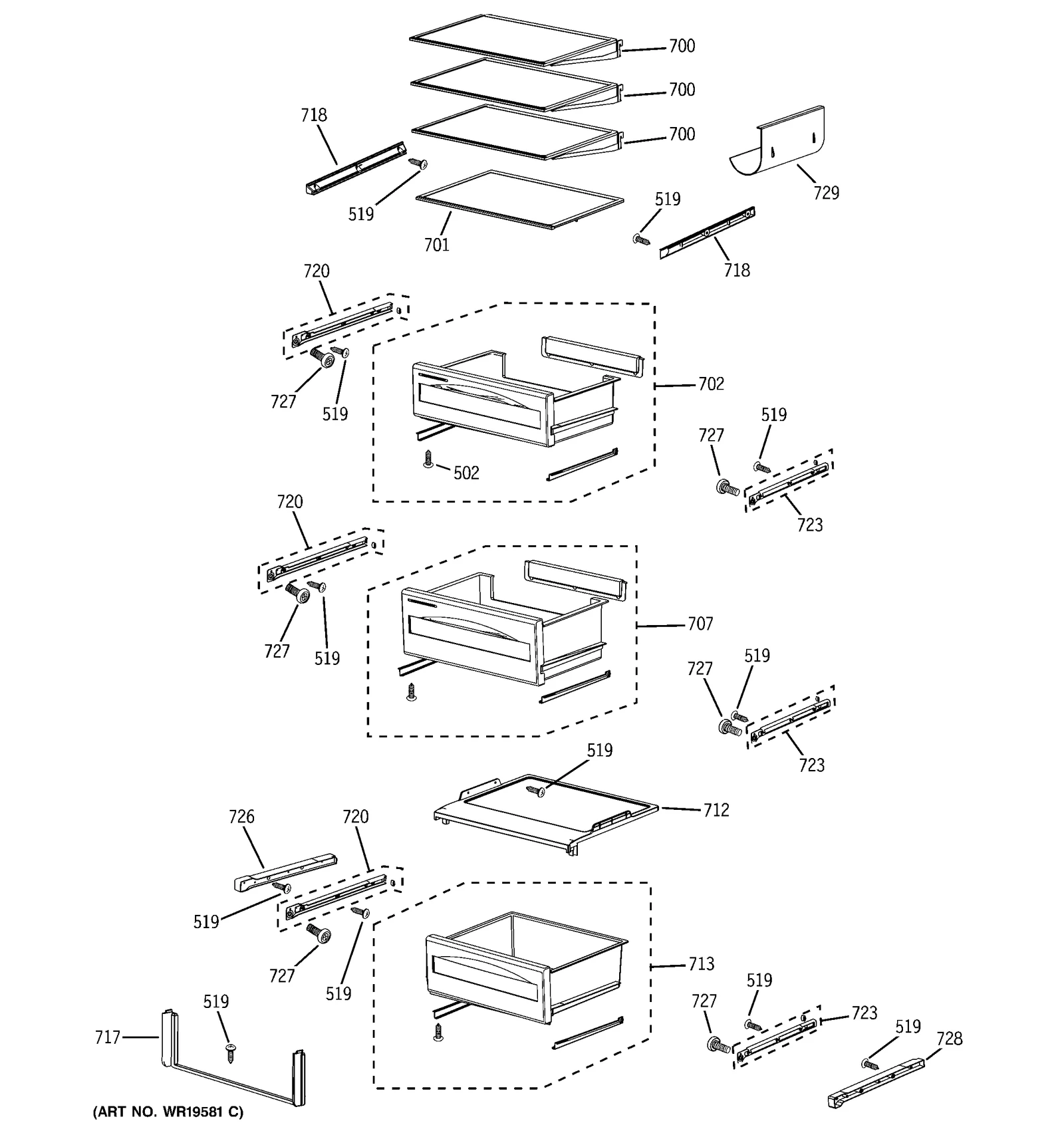 Lower Vegetable Pan Support